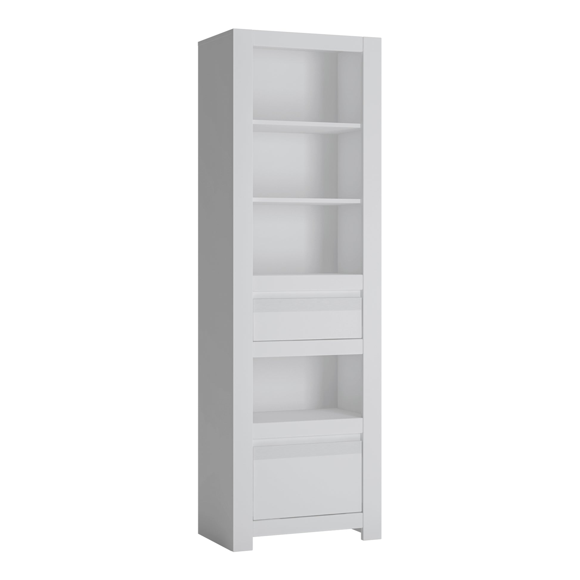 Novi  2 Drawer Bookcase in Alpine White