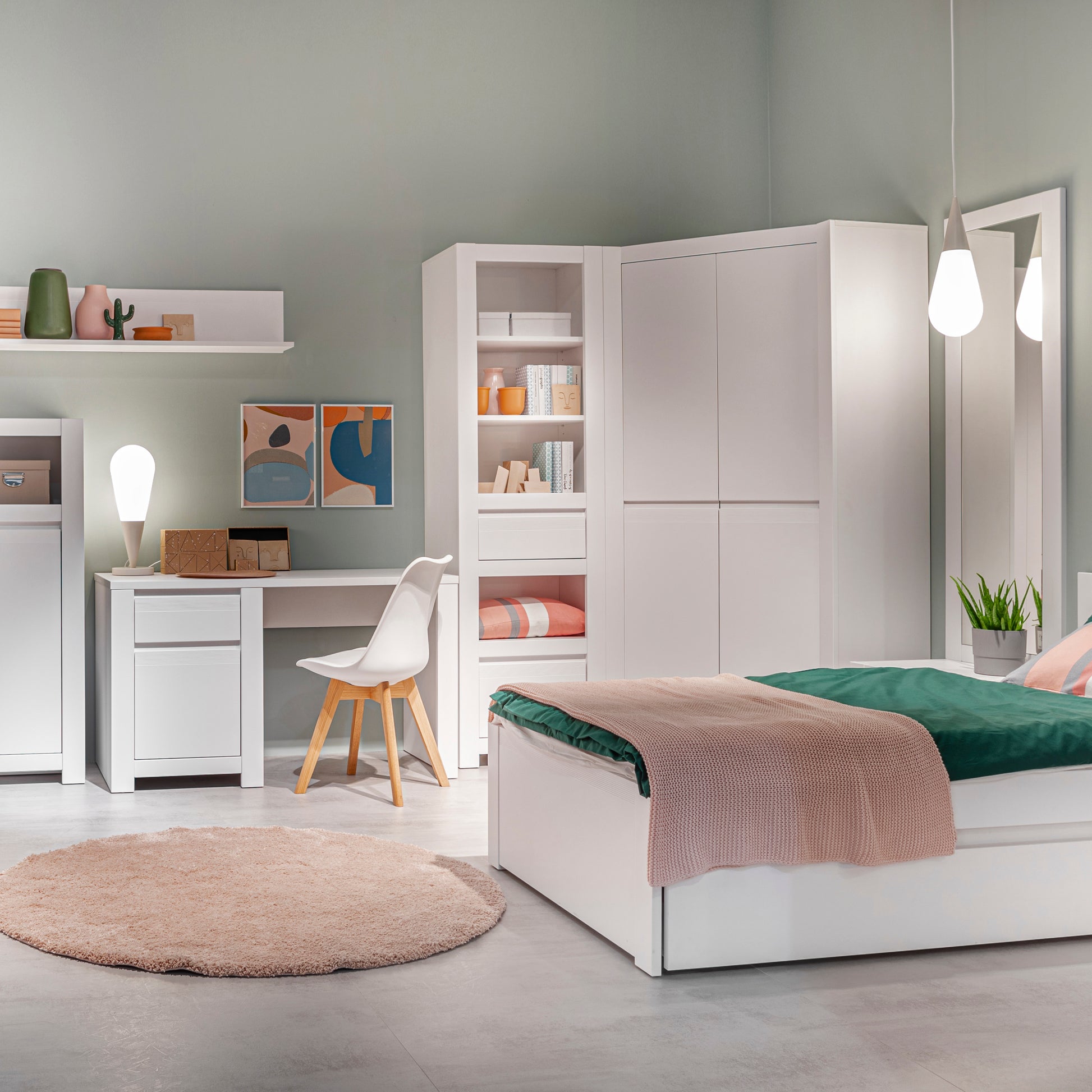 Novi  2 Drawer Bookcase in Alpine White