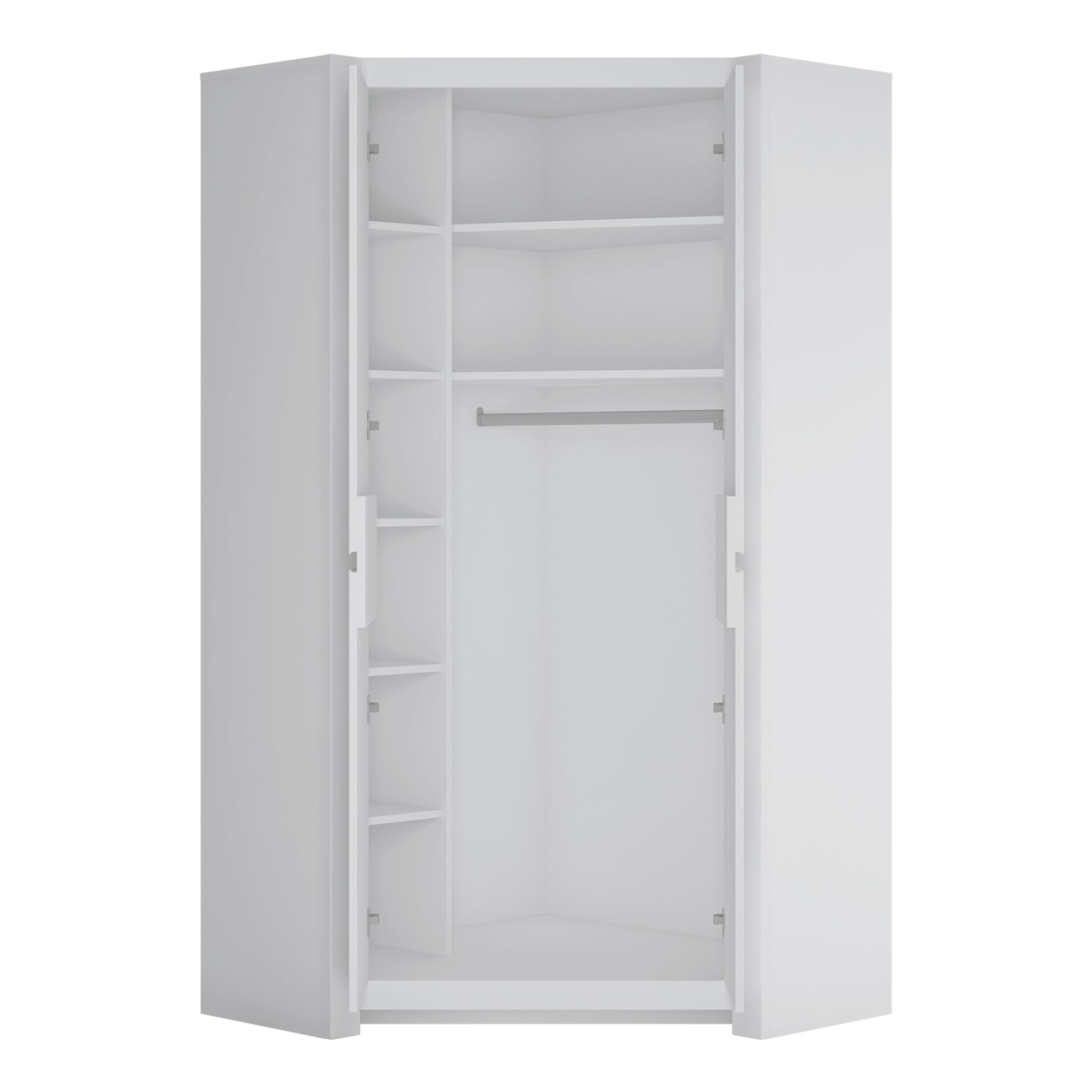 Novi  2 Door Corner Wardrobe in Alpine White