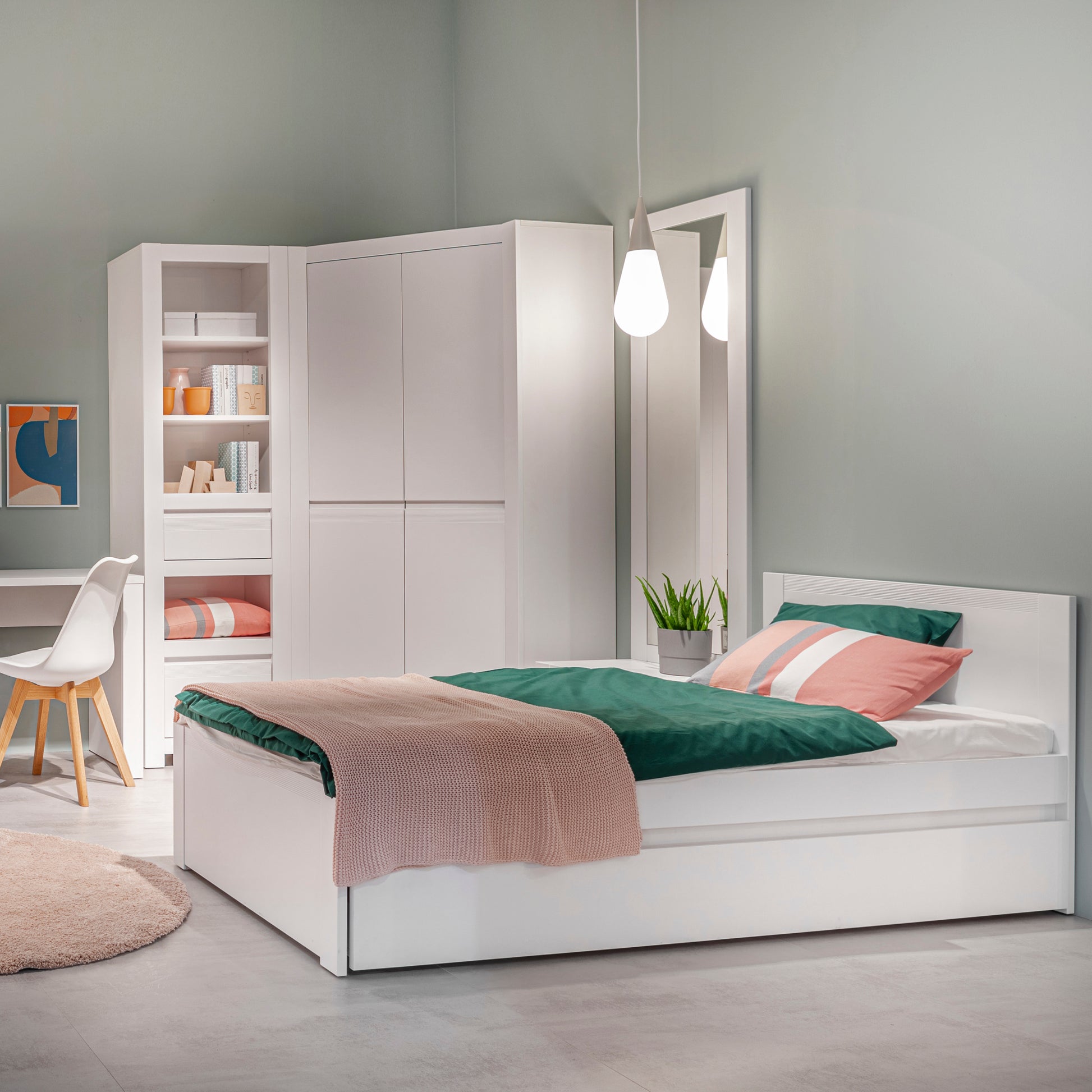Novi  2 Door Corner Wardrobe in Alpine White