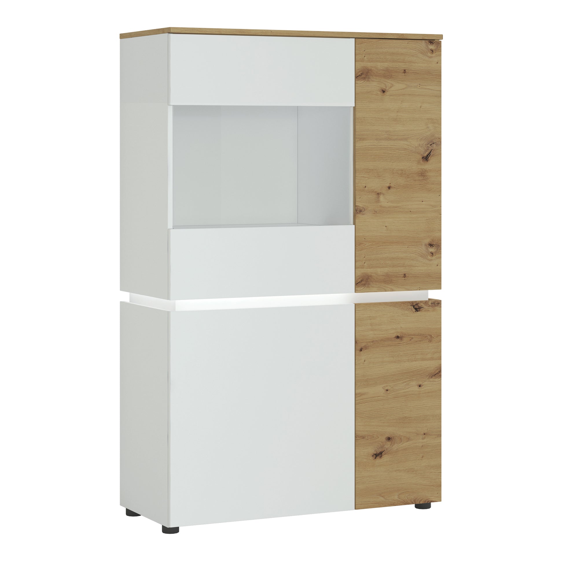 Luci Bright Luci 4 door low display cabinet (including LED lighting) in White and Oak