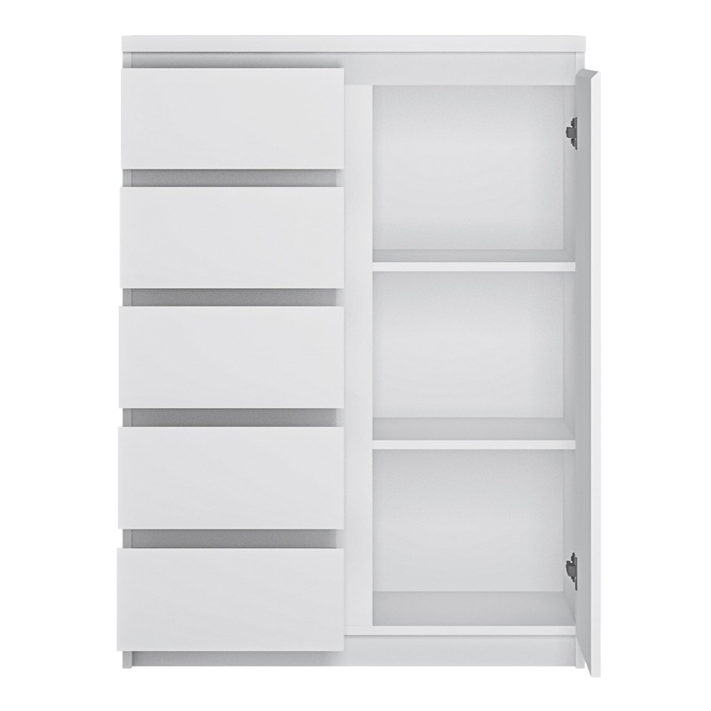 Fribo White Fribo 1 door 5 drawer cabinet in White