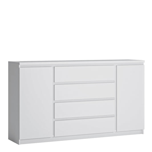Fribo White Fribo 2 door 4 drawer wide sideboard in White
