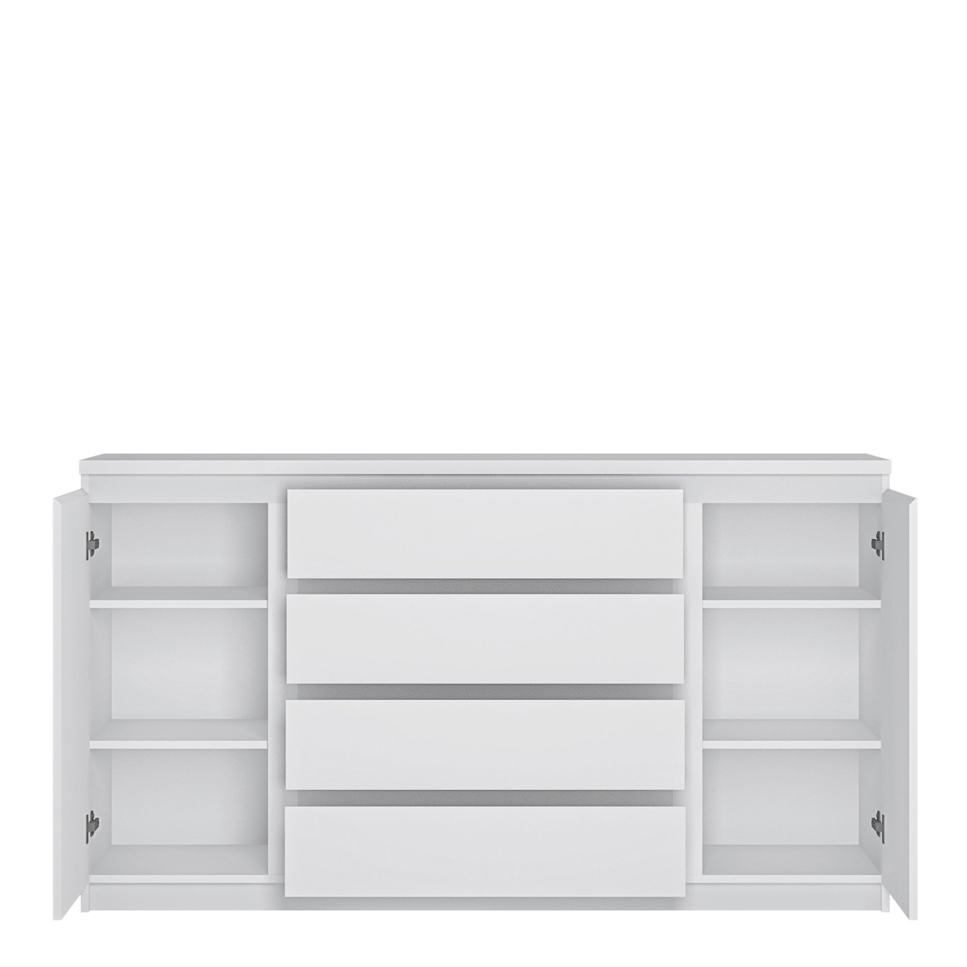 Fribo White Fribo 2 door 4 drawer wide sideboard in White