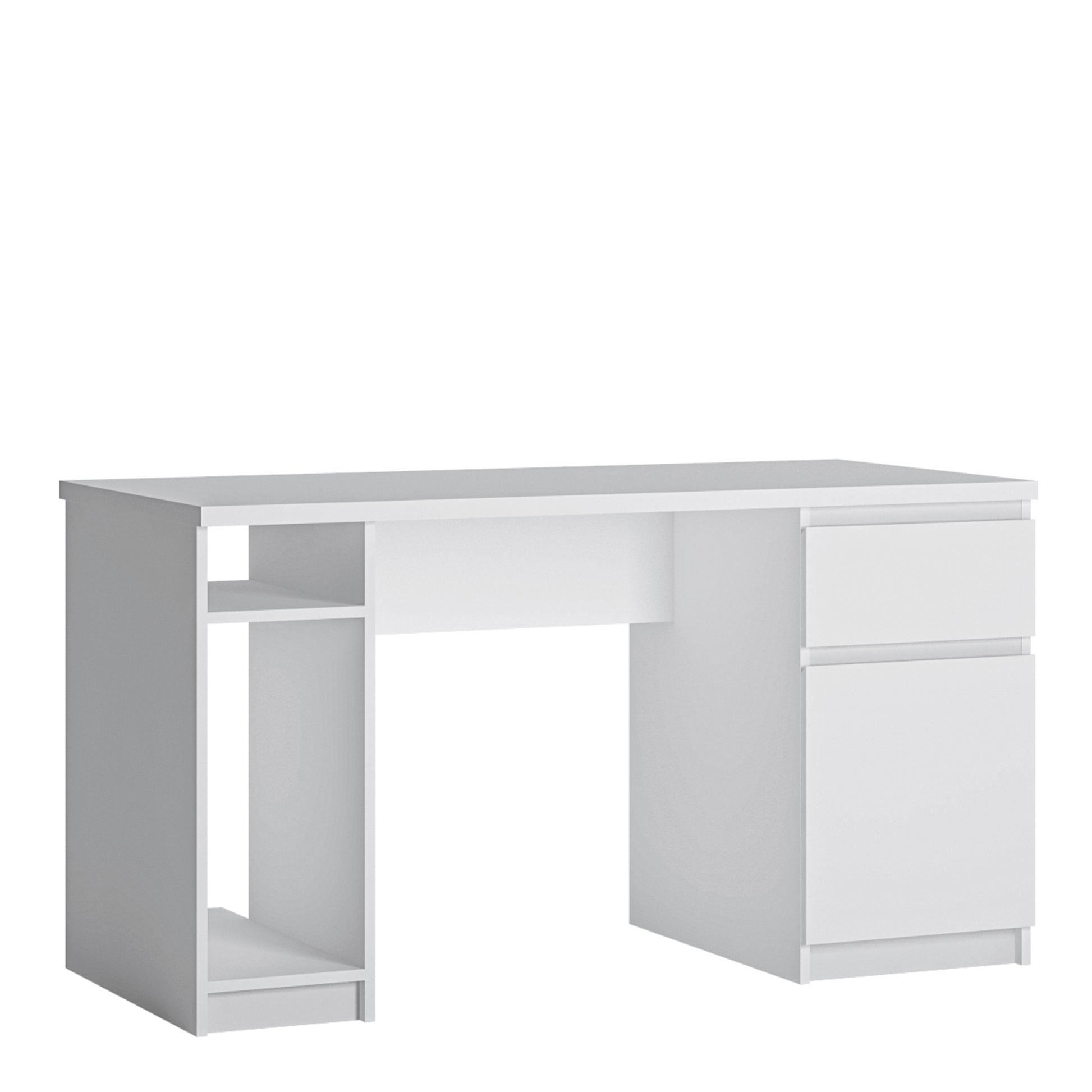 Fribo White Fribo 1 door 1 drawer twin pedestal desk in White