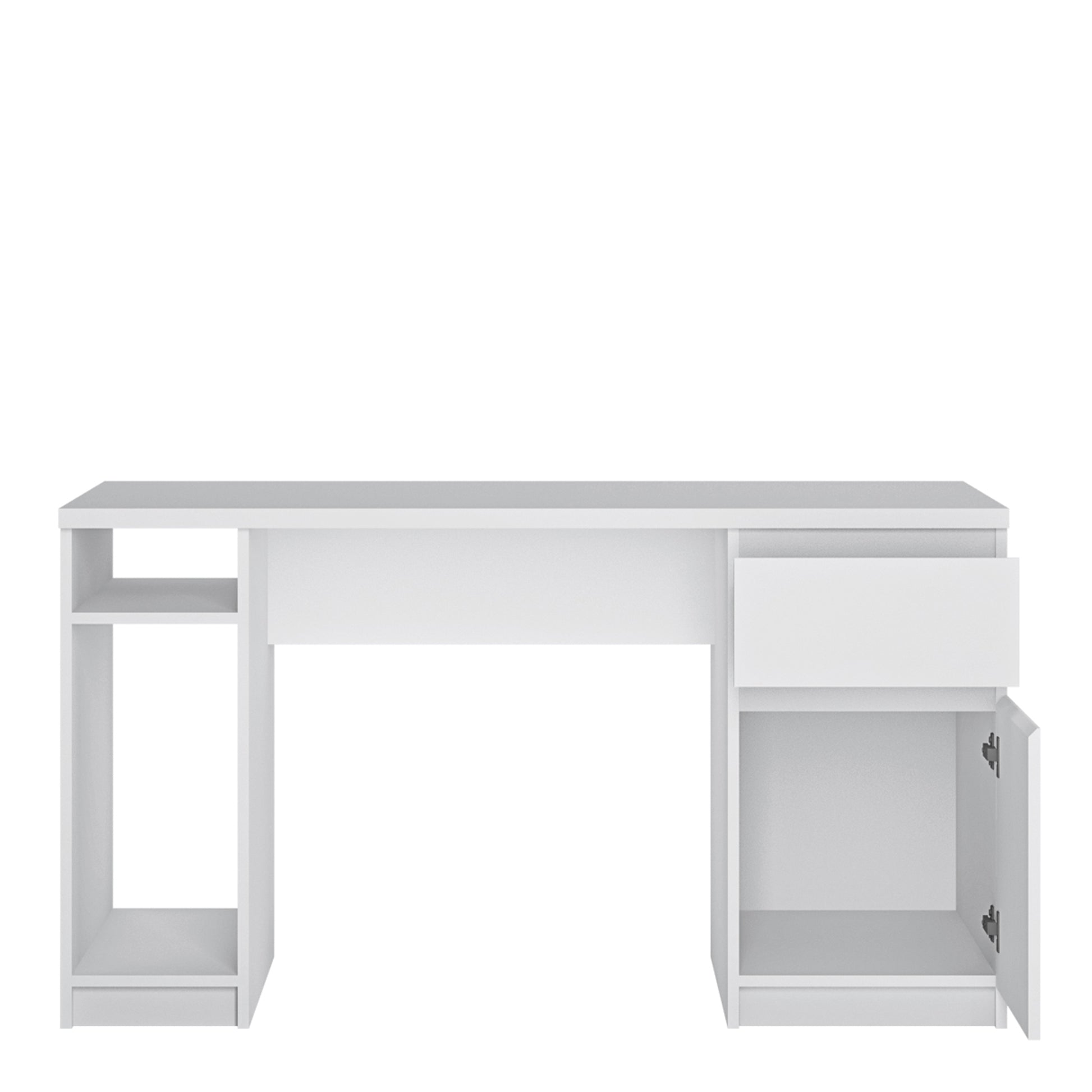 Fribo White Fribo 1 door 1 drawer twin pedestal desk in White