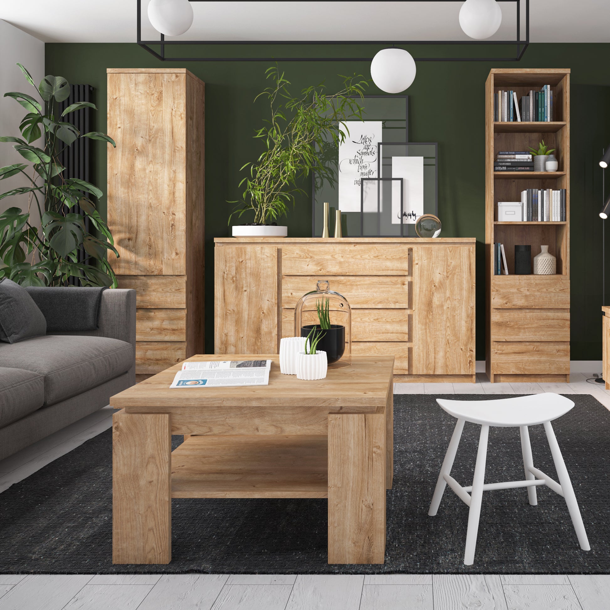 Fribo Oak Fribo 1 door 5 drawer cabinet in Oak
