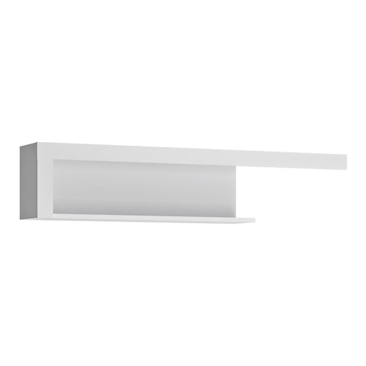 Lyon  130cm wall shelf in White and High Gloss