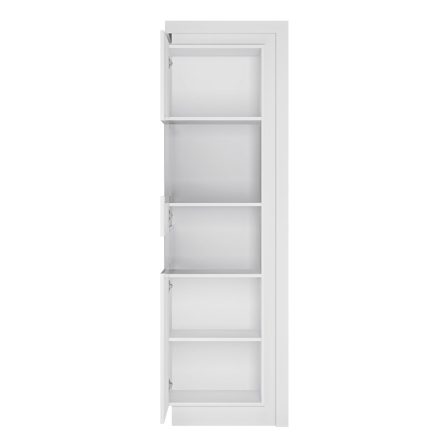 Lyon  Tall Narrow display cabinet (LHD) (including LED lighting) in White and High Gloss