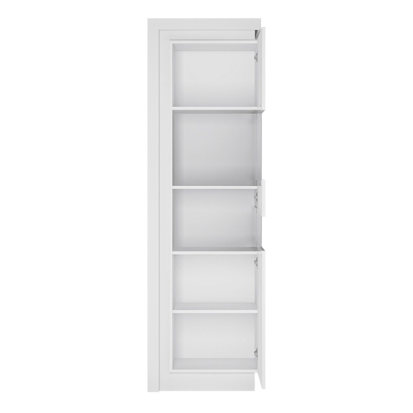 Lyon  Tall narrow display cabinet (RHD) (including LED lighting) in White and High Gloss