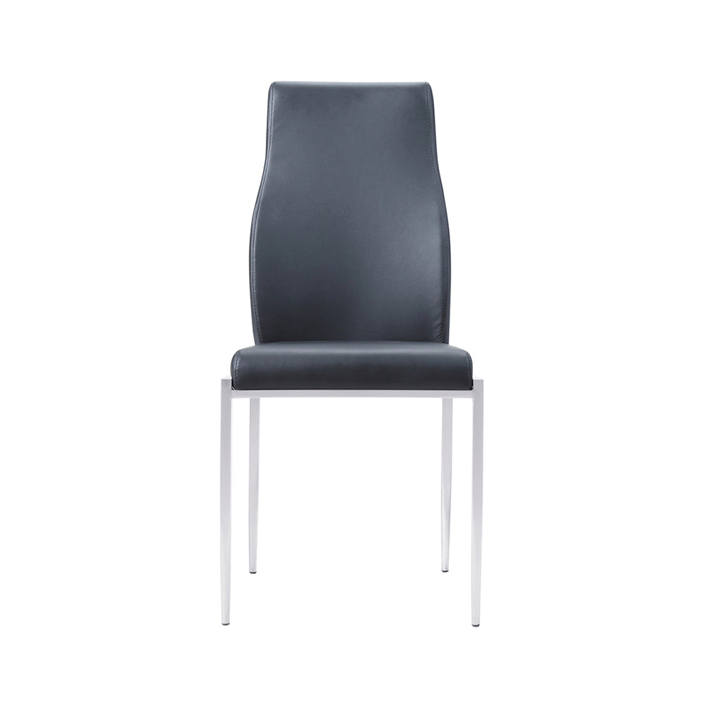 Milan  High Back Chair Black Faux Leather. Set of 2