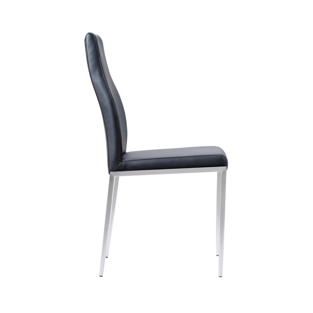 Milan  High Back Chair Black Faux Leather. Set of 2