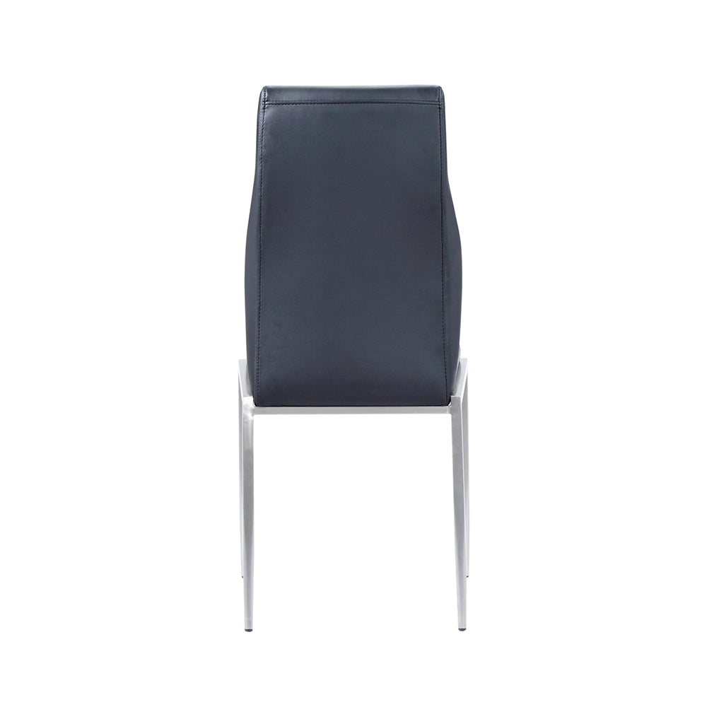 Milan  High Back Chair Black Faux Leather. Set of 2