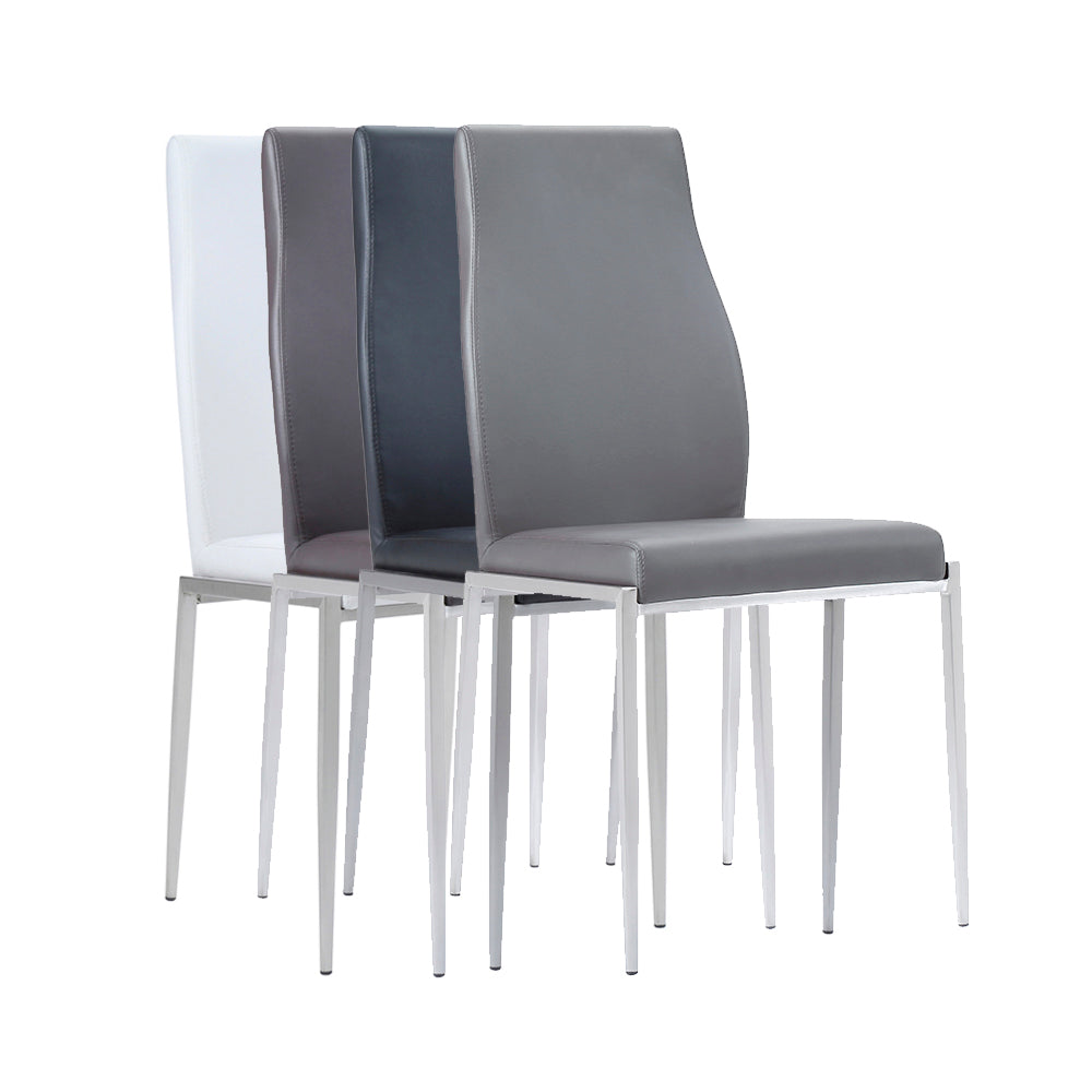 Milan  High Back Chair Black Faux Leather. Set of 2