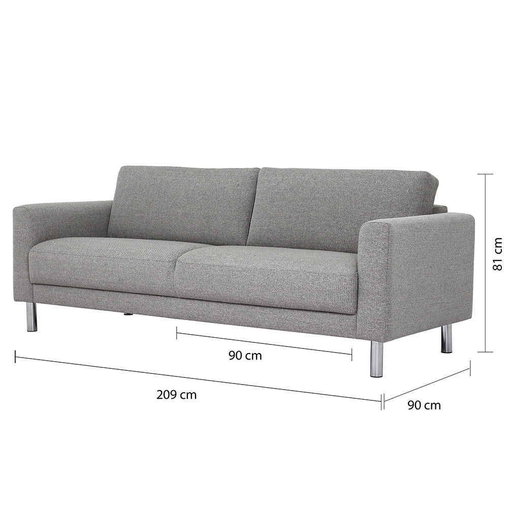 Cleveland  3-Seater Sofa in Nova Light Grey