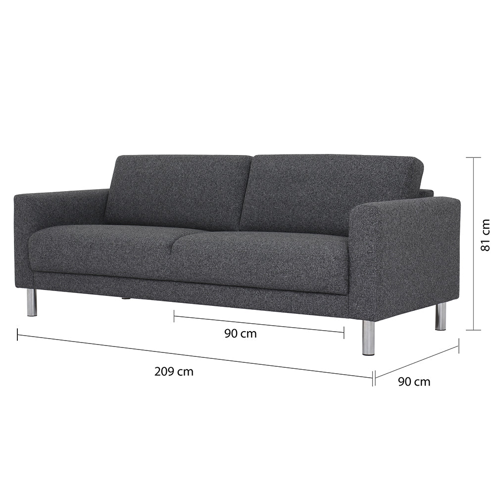 Cleveland  3-Seater Sofa in Nova Anthracite