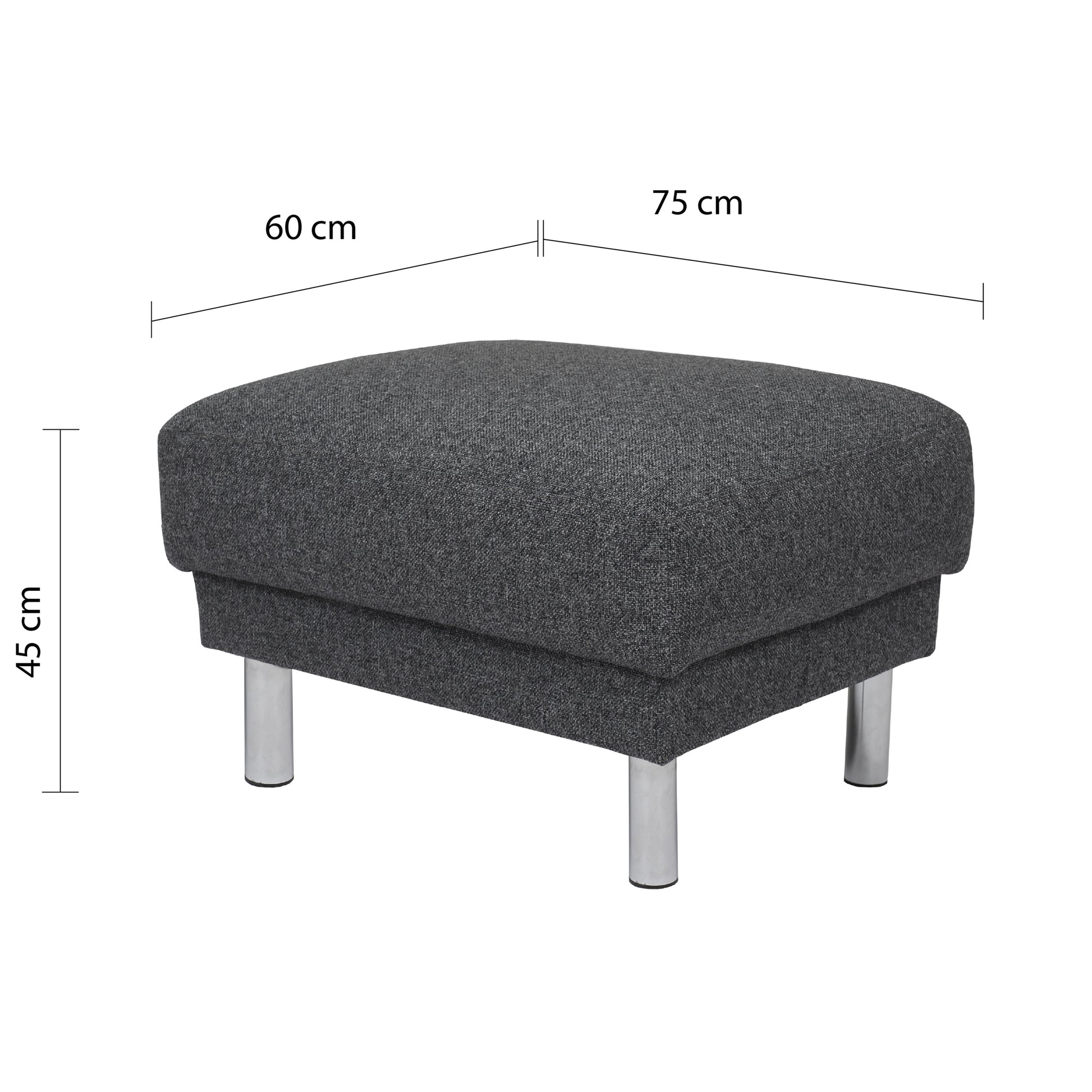Cleveland  Footstool in Nova Anthracite