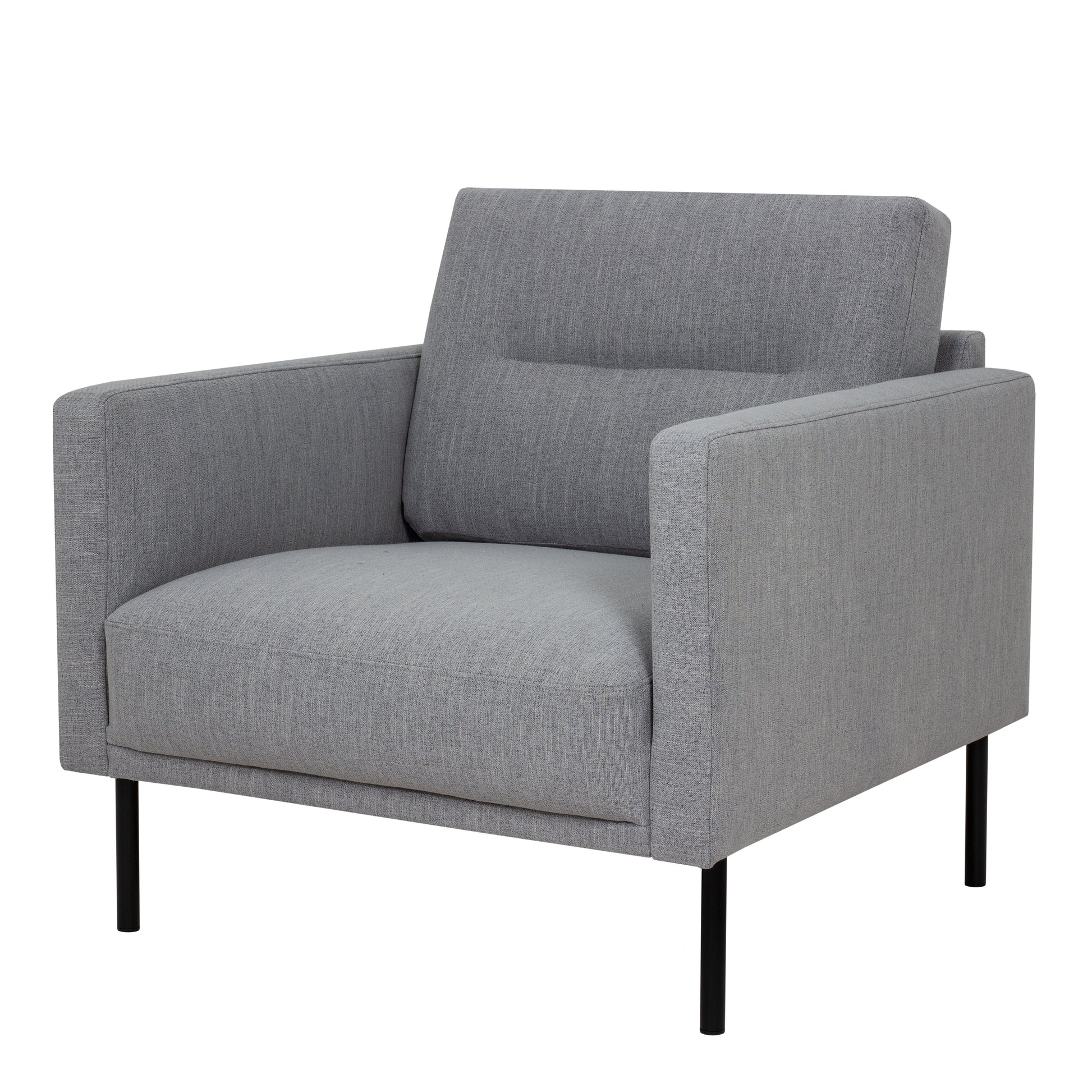 Larvik  Armchair - Grey, Black Legs