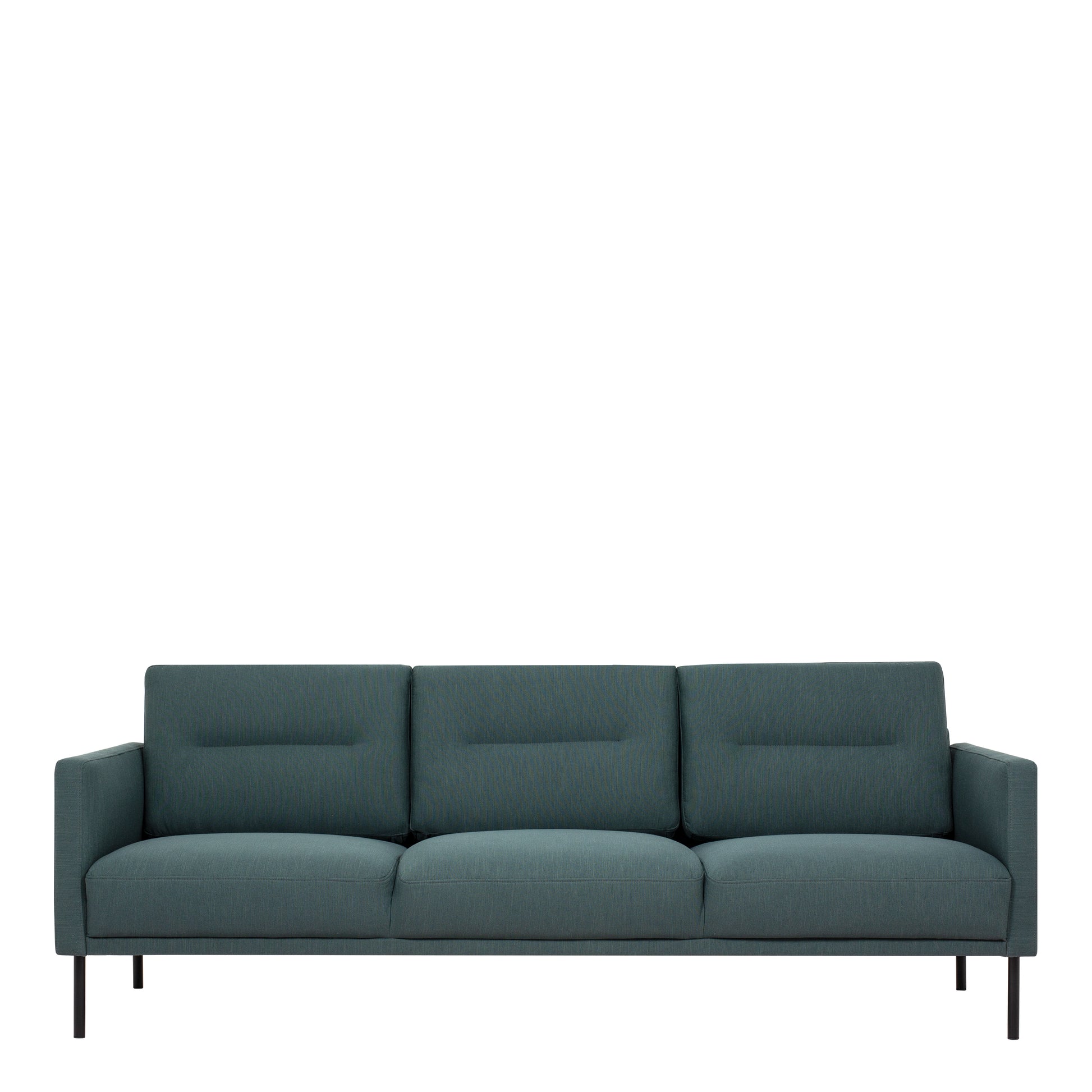 Larvik  3 Seater Sofa - Dark Green, Black Legs