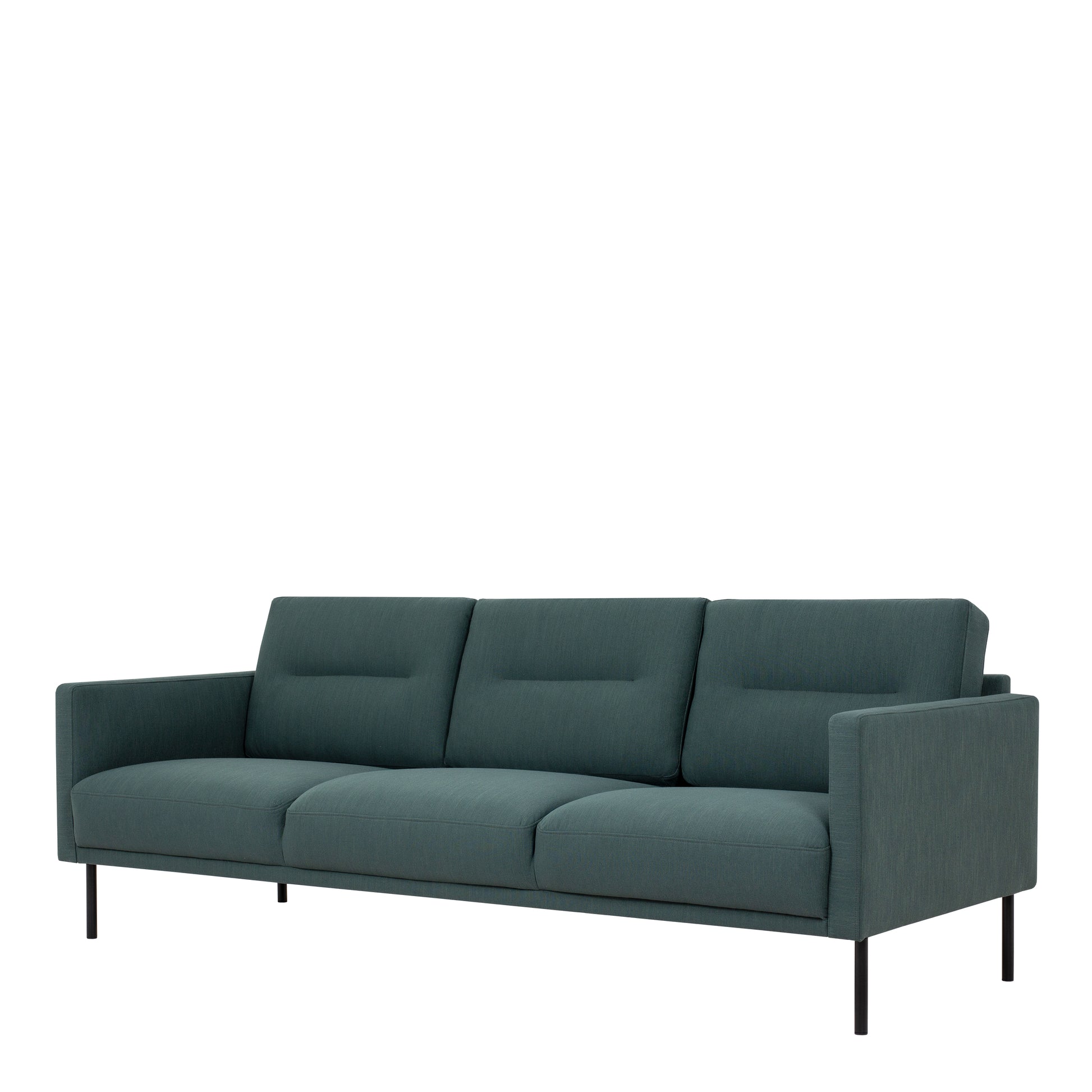 Larvik  3 Seater Sofa - Dark Green, Black Legs