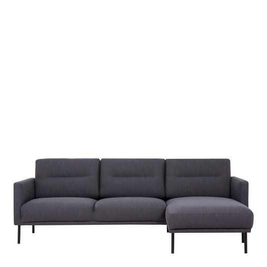 Larvik  Chaiselongue Sofa (RH) - Anthracite , Black Legs
