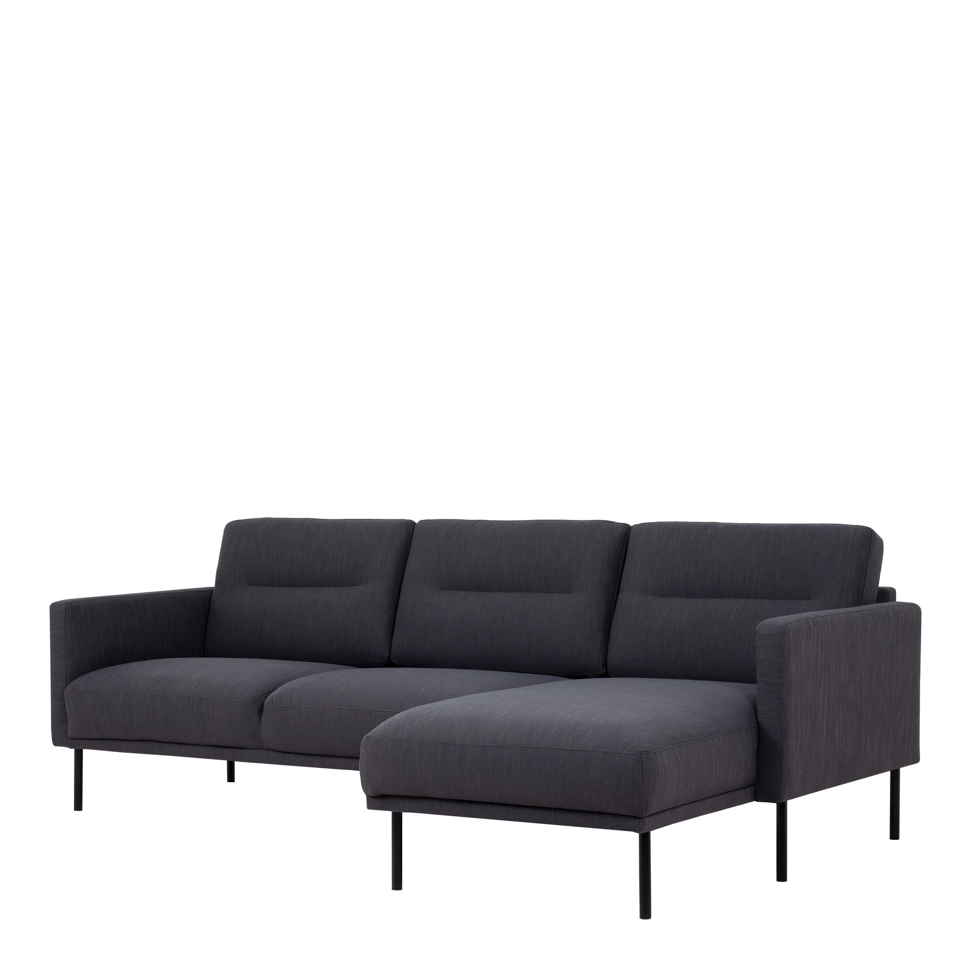 Larvik  Chaiselongue Sofa (RH) - Anthracite , Black Legs