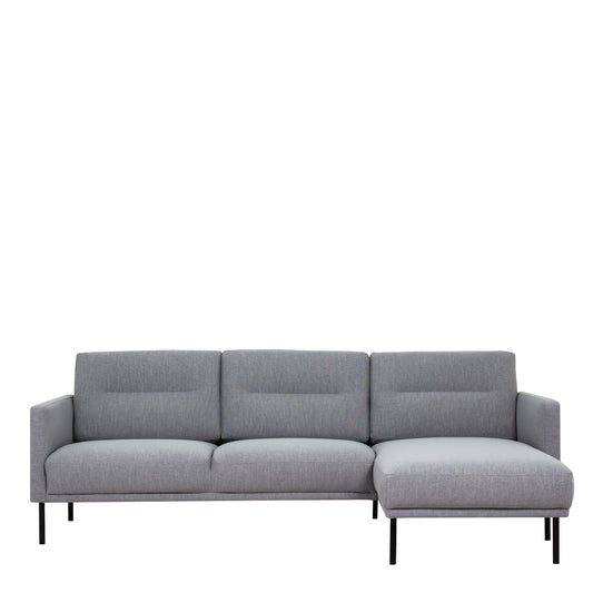 Larvik  Chaiselongue Sofa (RH) - Grey, Black Legs