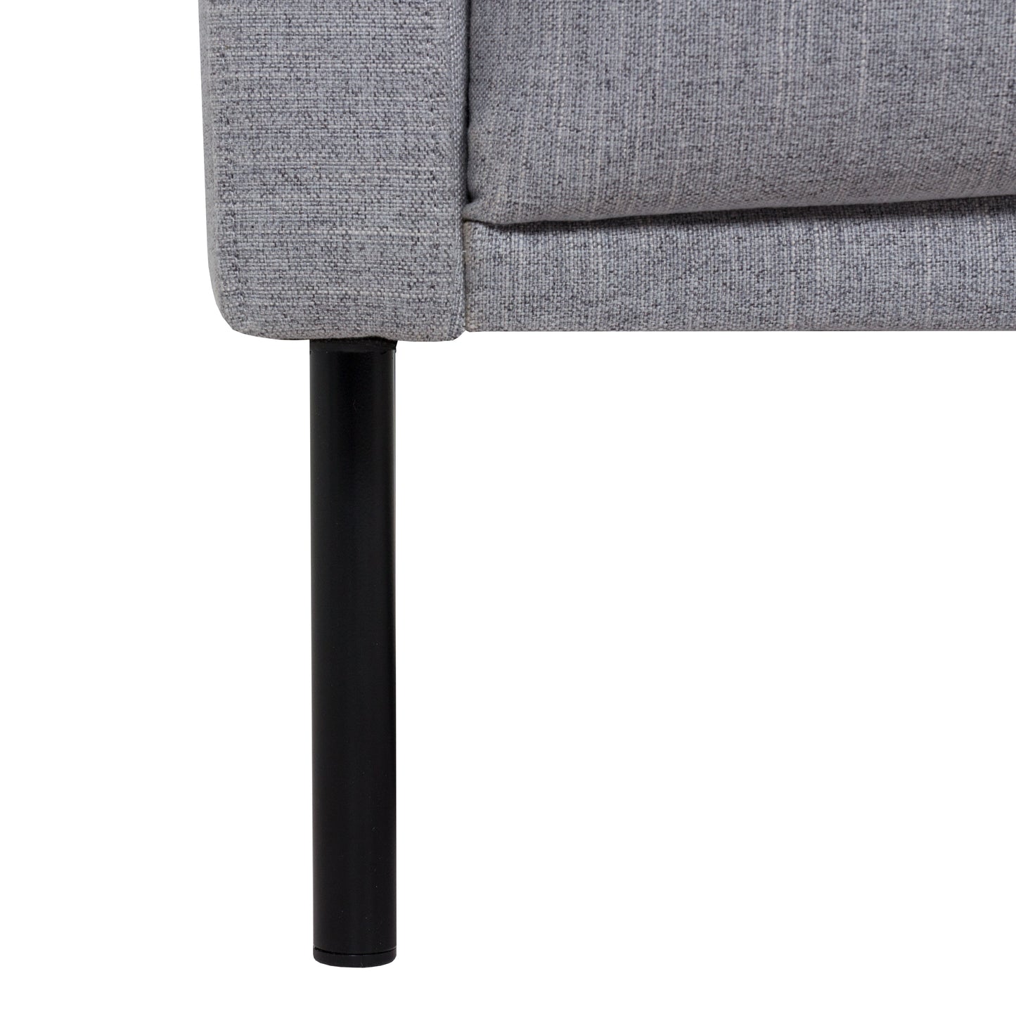 Larvik  Chaiselongue Sofa (RH) - Grey, Black Legs