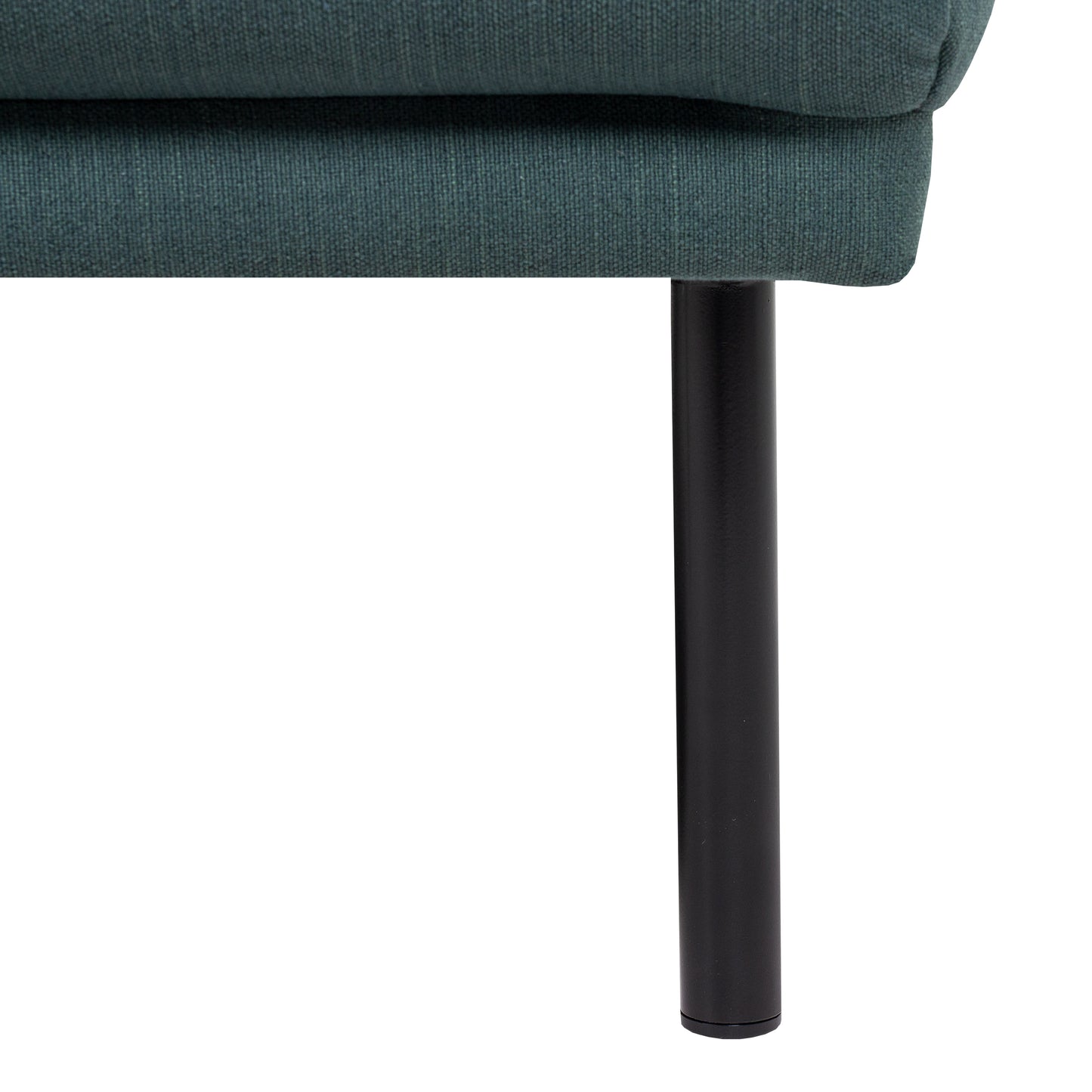 Larvik  Chaiselongue Sofa (RH) - Dark Green, Black Legs
