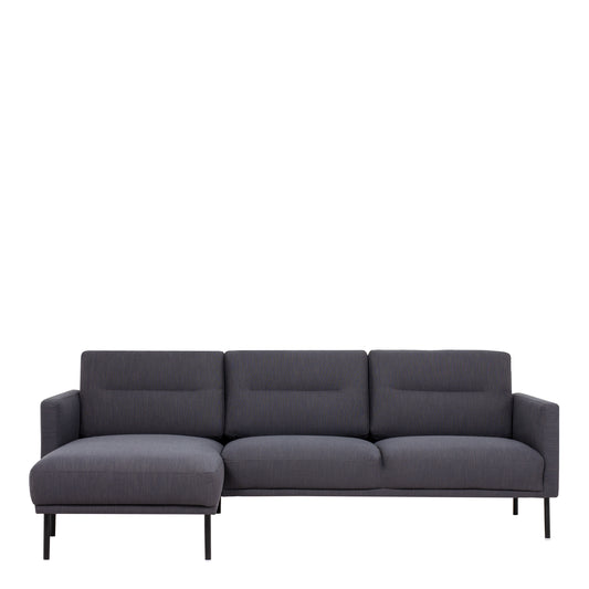Larvik  Chaiselongue Sofa (LH) - Anthracite , Black Legs