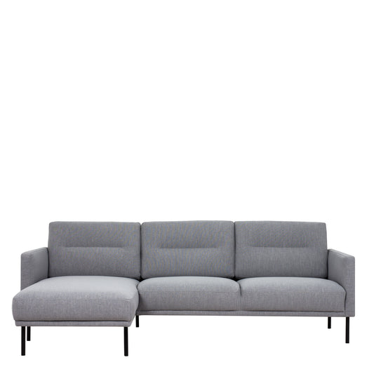 Larvik  Chaiselongue Sofa (LH) - Grey , Black Legs