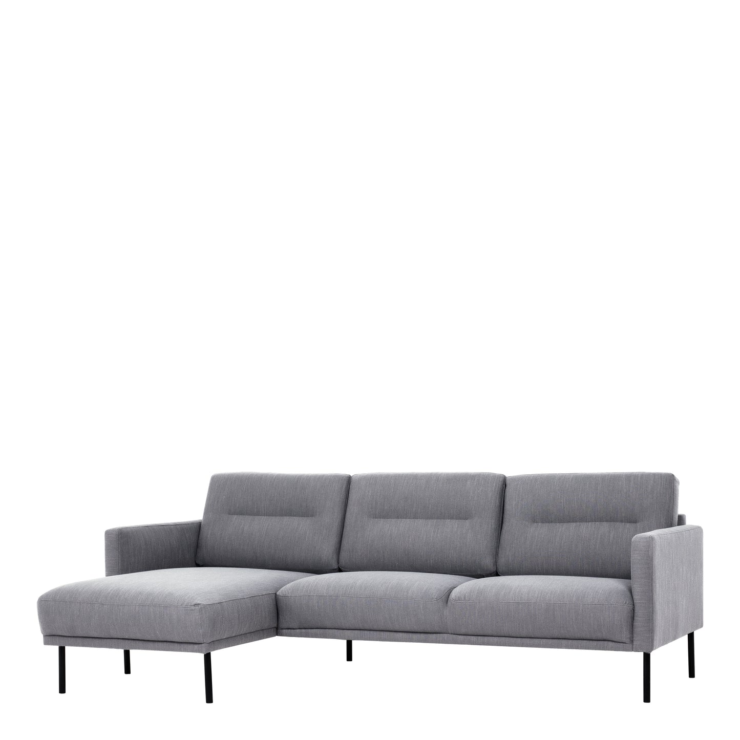 Larvik  Chaiselongue Sofa (LH) - Grey , Black Legs