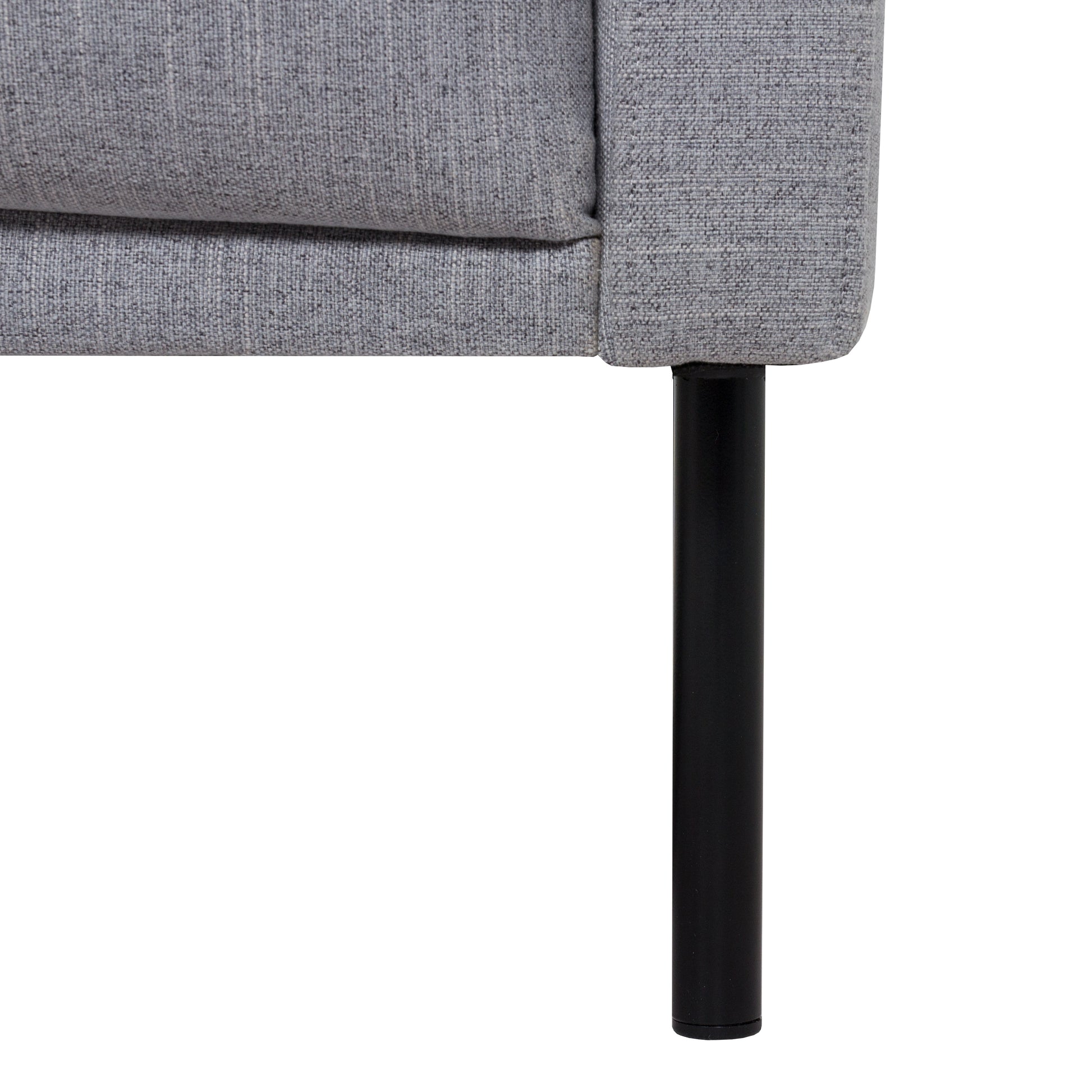 Larvik  Chaiselongue Sofa (LH) - Grey , Black Legs