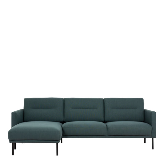 Larvik  Chaiselongue Sofa (LH) - Dark Green , Black Legs