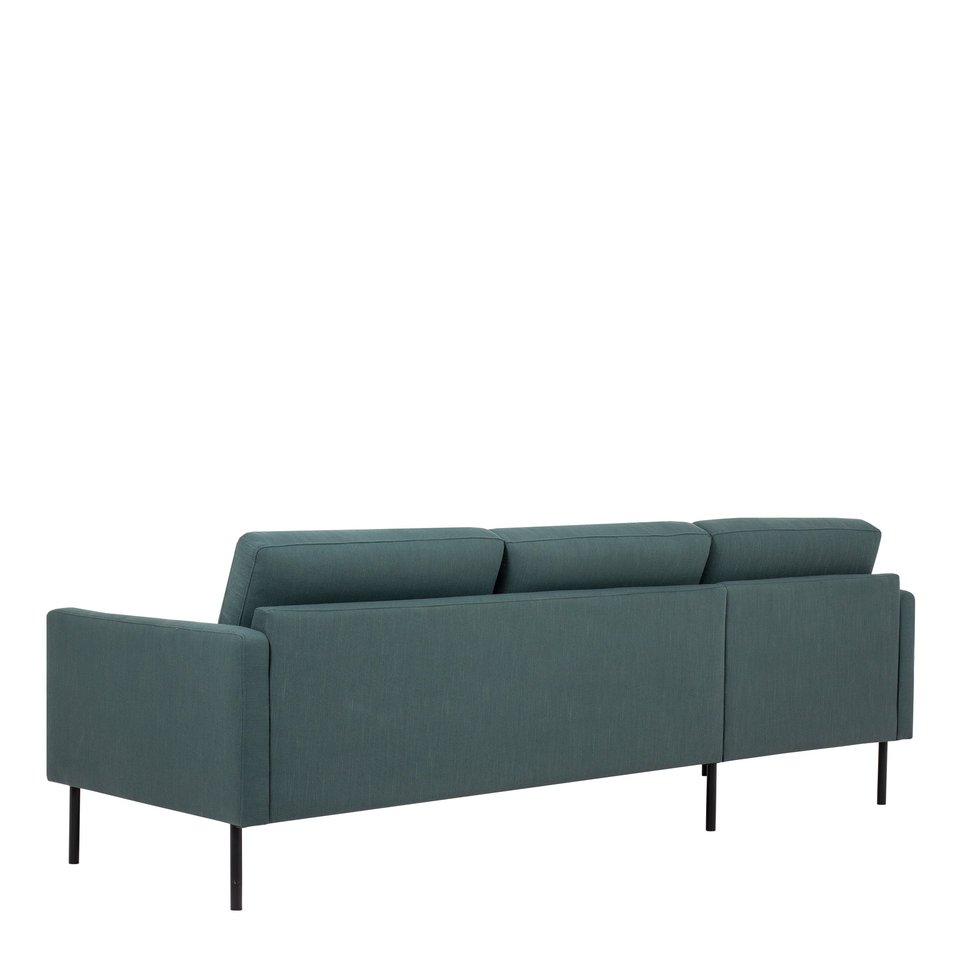 Larvik  Chaiselongue Sofa (LH) - Dark Green , Black Legs