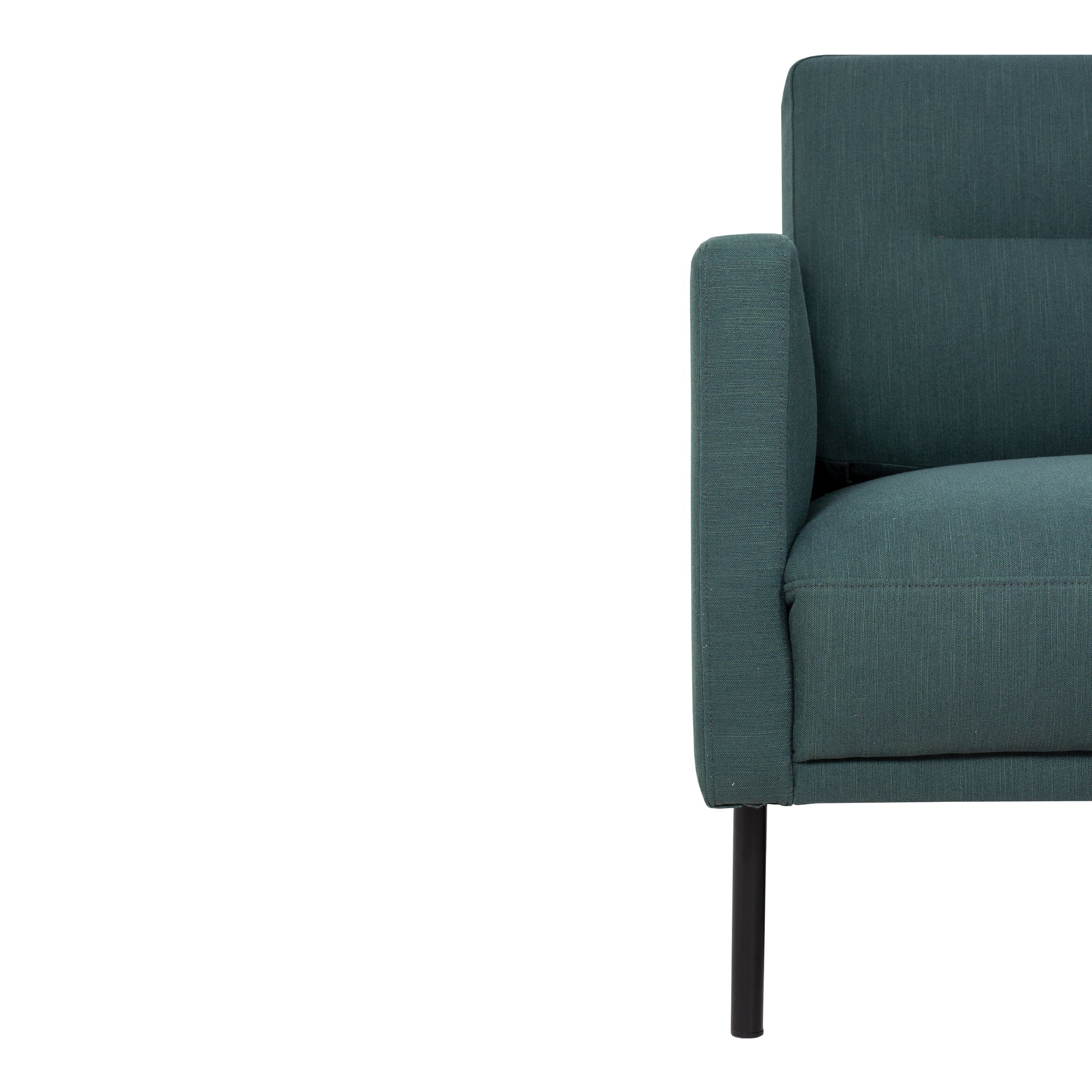 Larvik  Chaiselongue Sofa (LH) - Dark Green , Black Legs