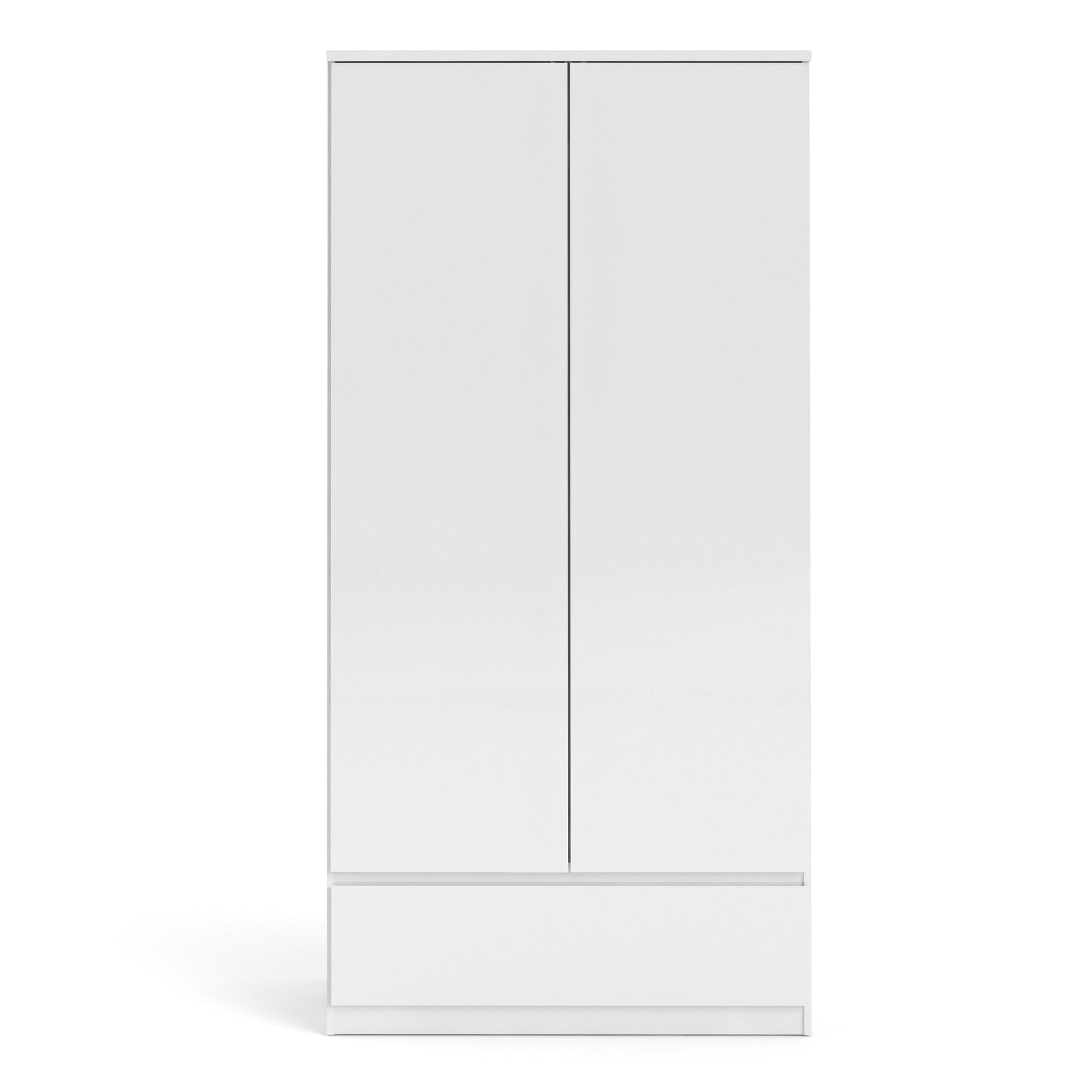 Naia  Wardrobe with 2 doors + 1 drawer in White High Gloss