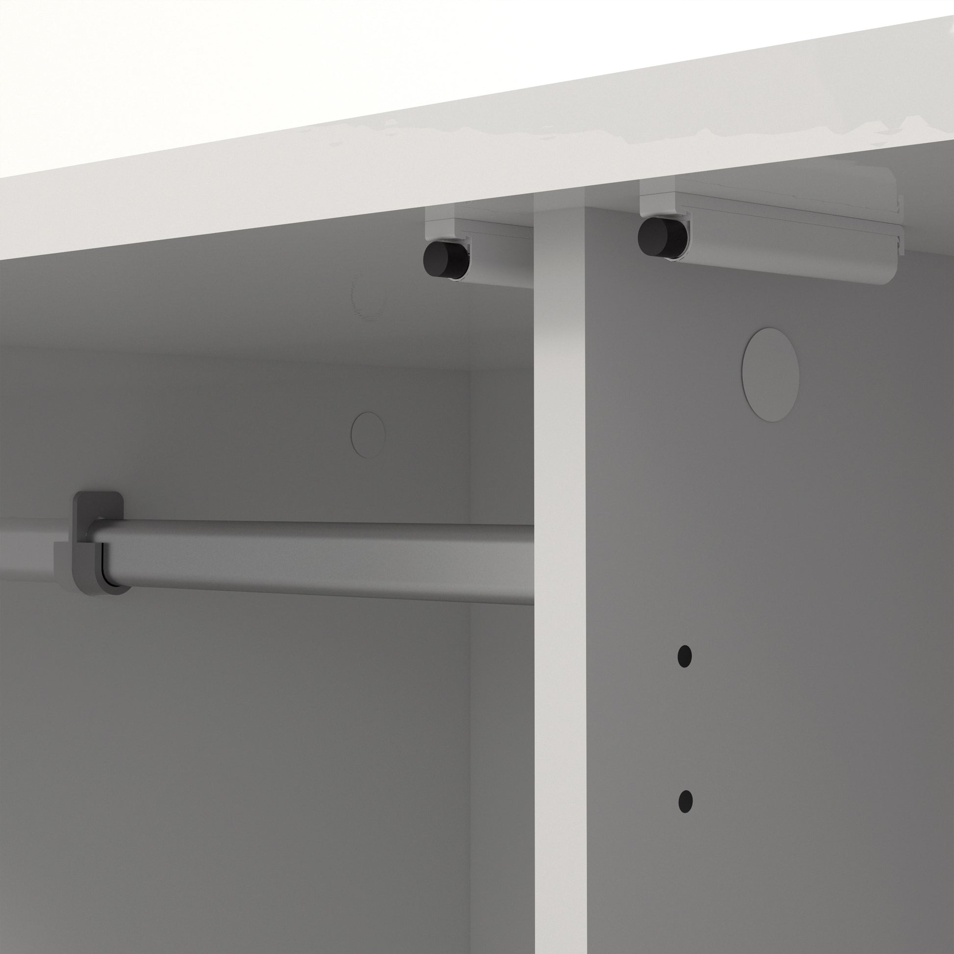 Naia  Wardrobe with 2 doors + 1 drawer in White High Gloss