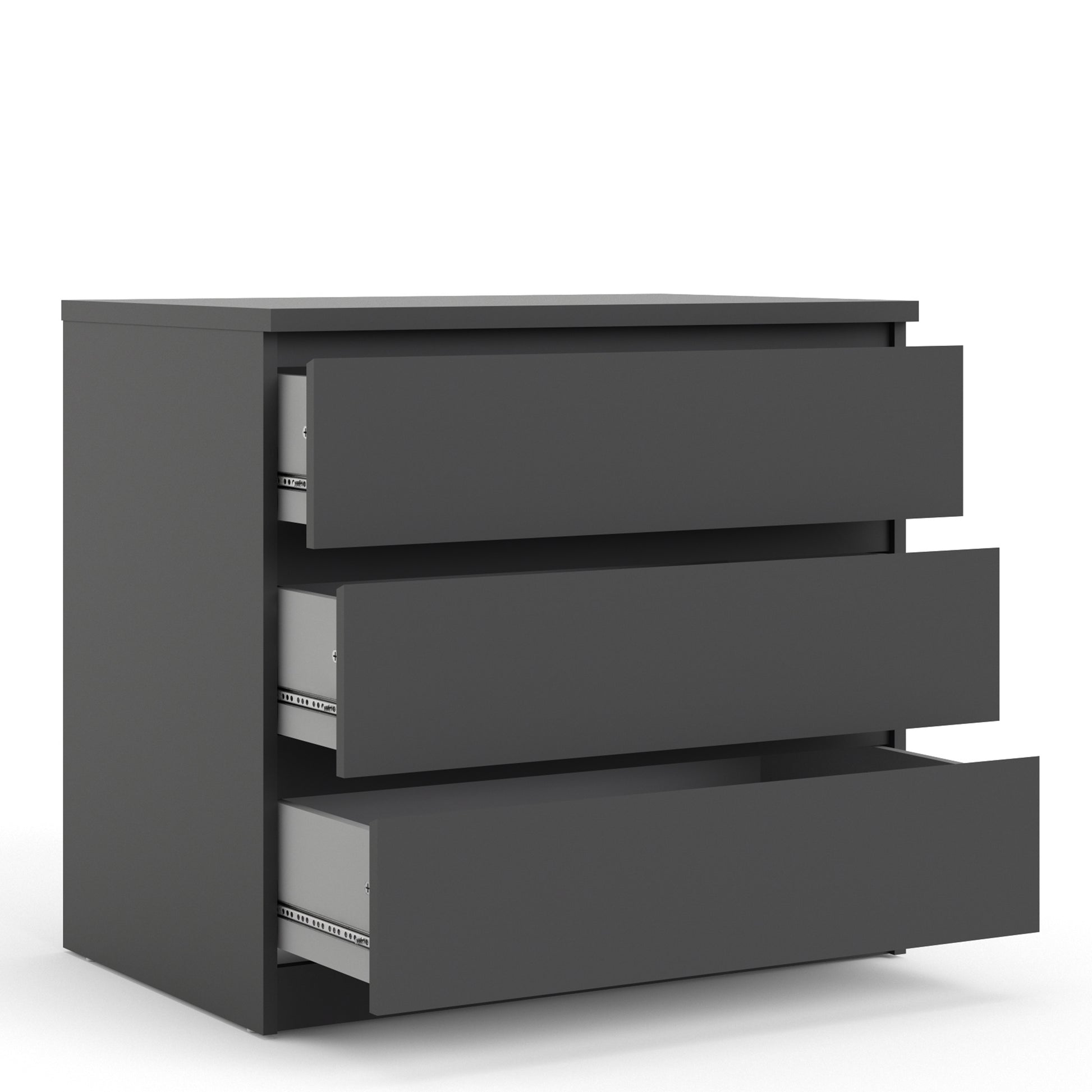 Naia  Chest of 3 Drawers in Black Matt