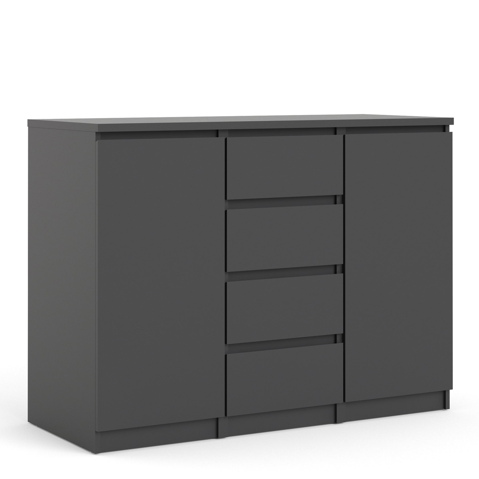 Naia  Sideboard - 4 Drawers 2 Doors in Black Matt