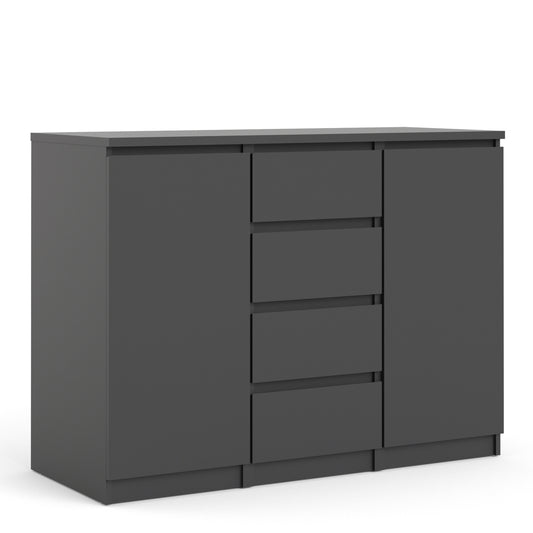 Naia  Sideboard - 4 Drawers 2 Doors in Black Matt