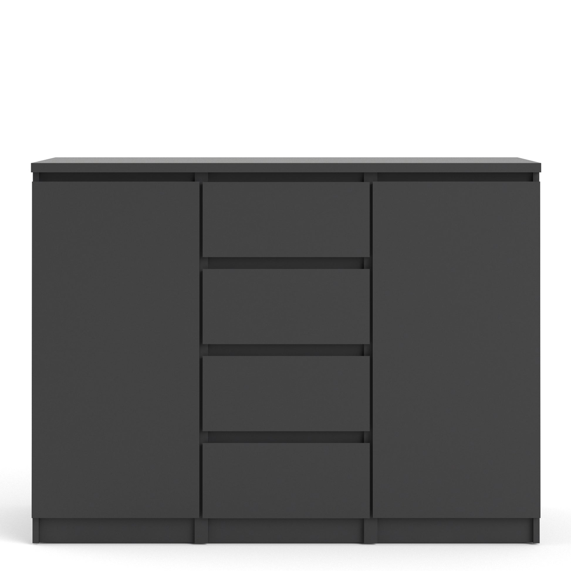 Naia  Sideboard - 4 Drawers 2 Doors in Black Matt