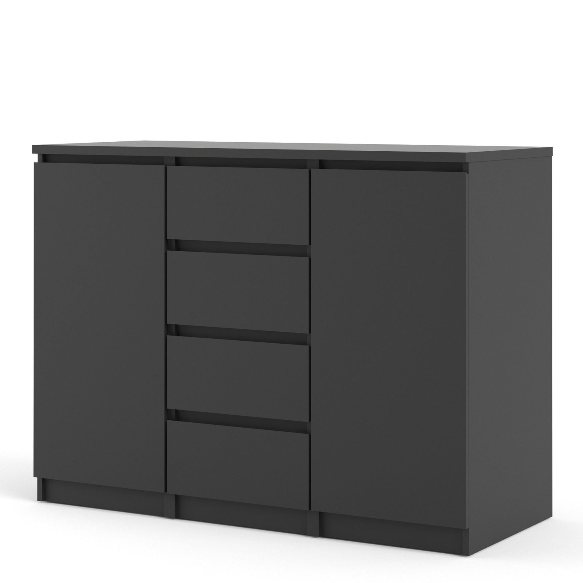 Naia  Sideboard - 4 Drawers 2 Doors in Black Matt