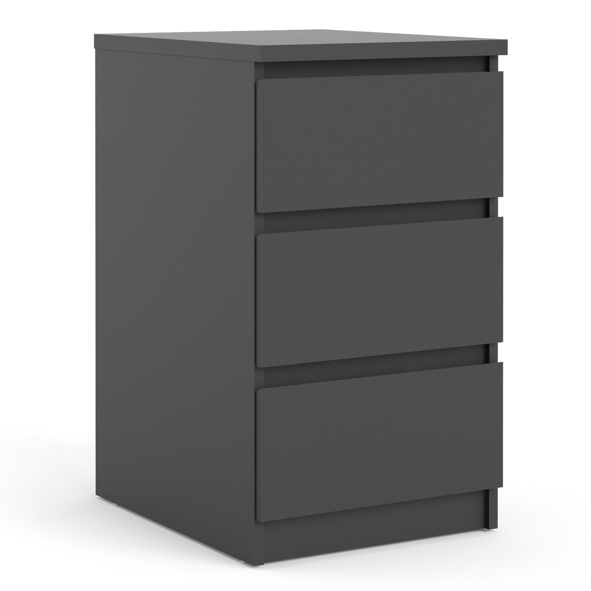 Naia  Bedside 3 Drawers in Black Matt