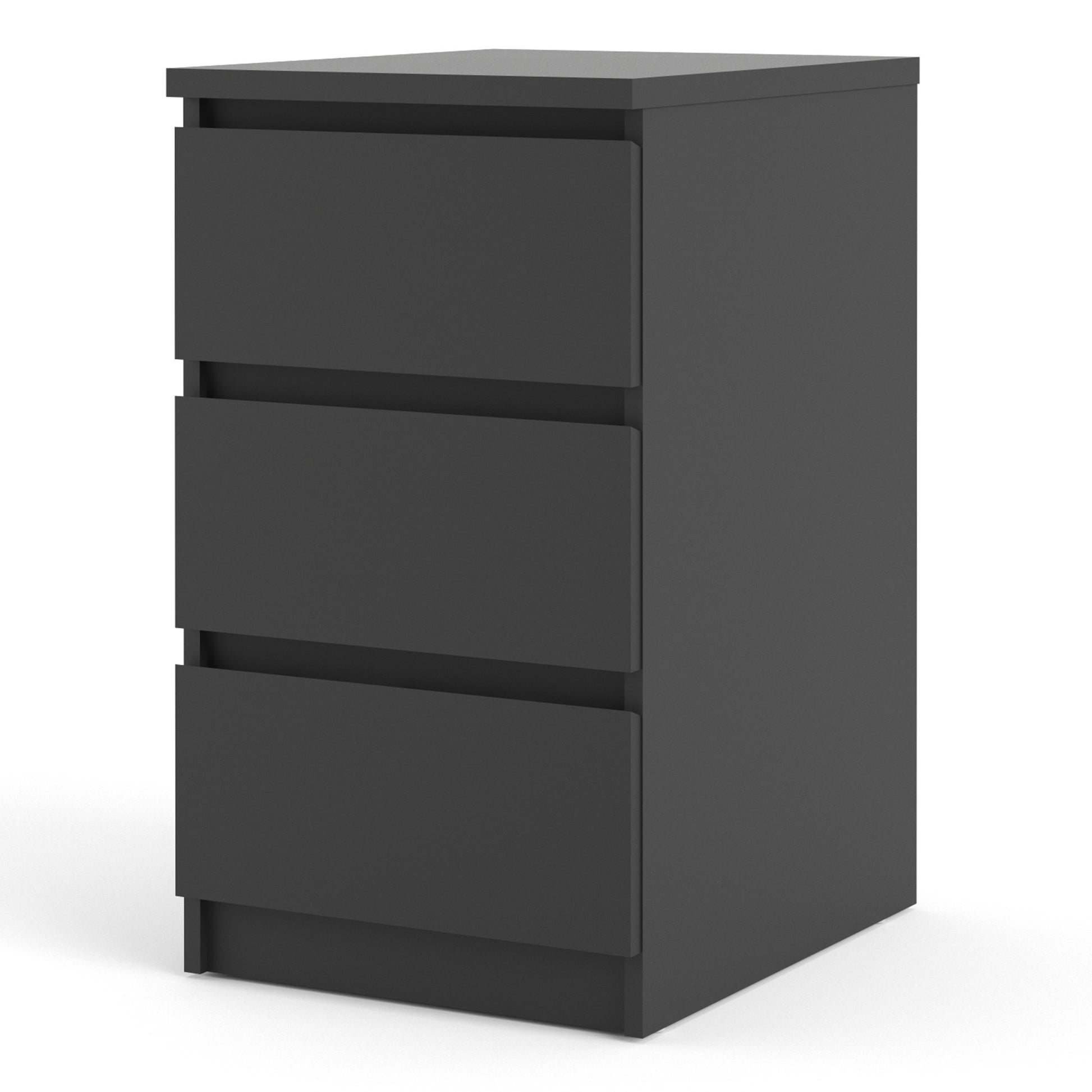 Naia  Bedside 3 Drawers in Black Matt
