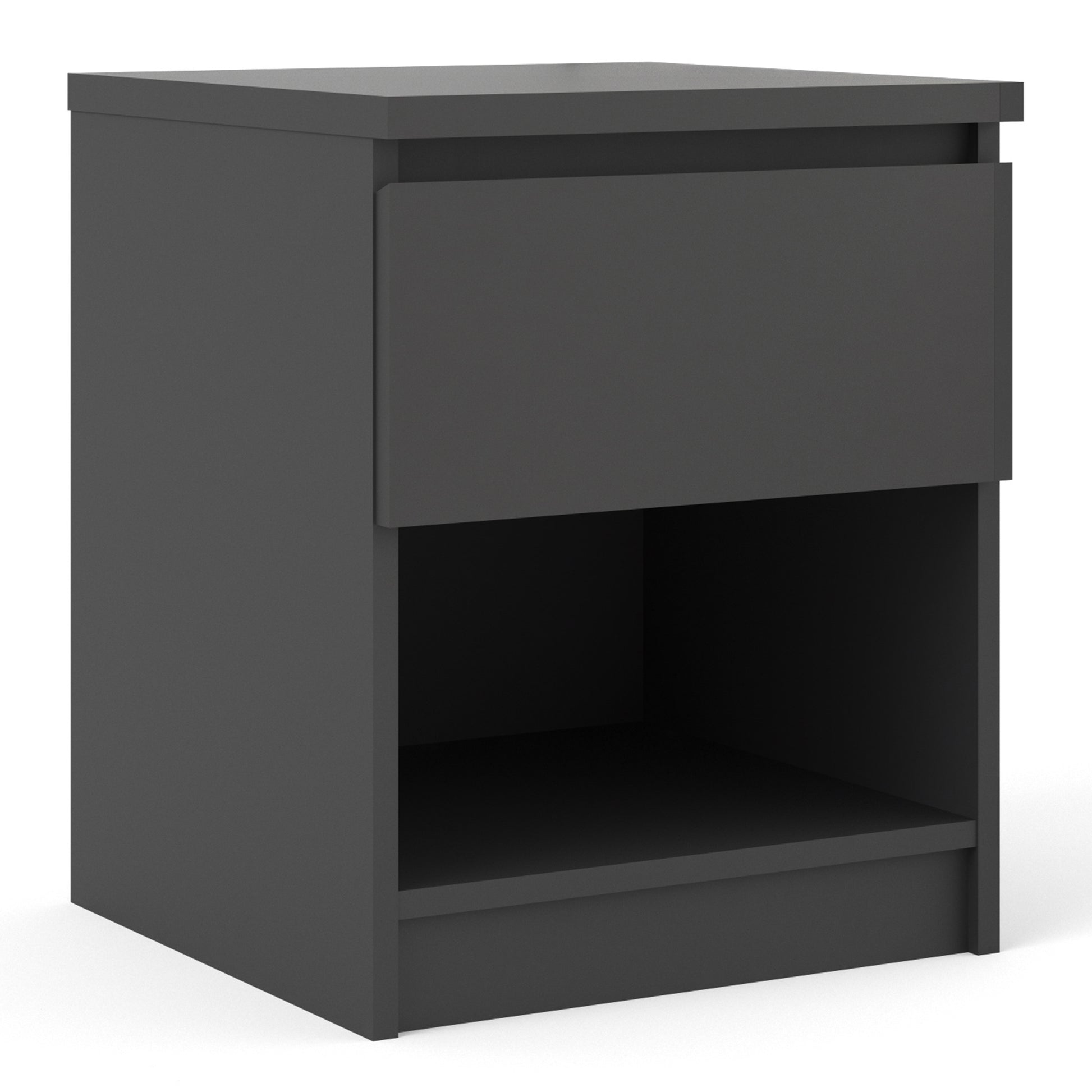 Naia  Bedside 1 Drawer 1 Shelf in Black Matt