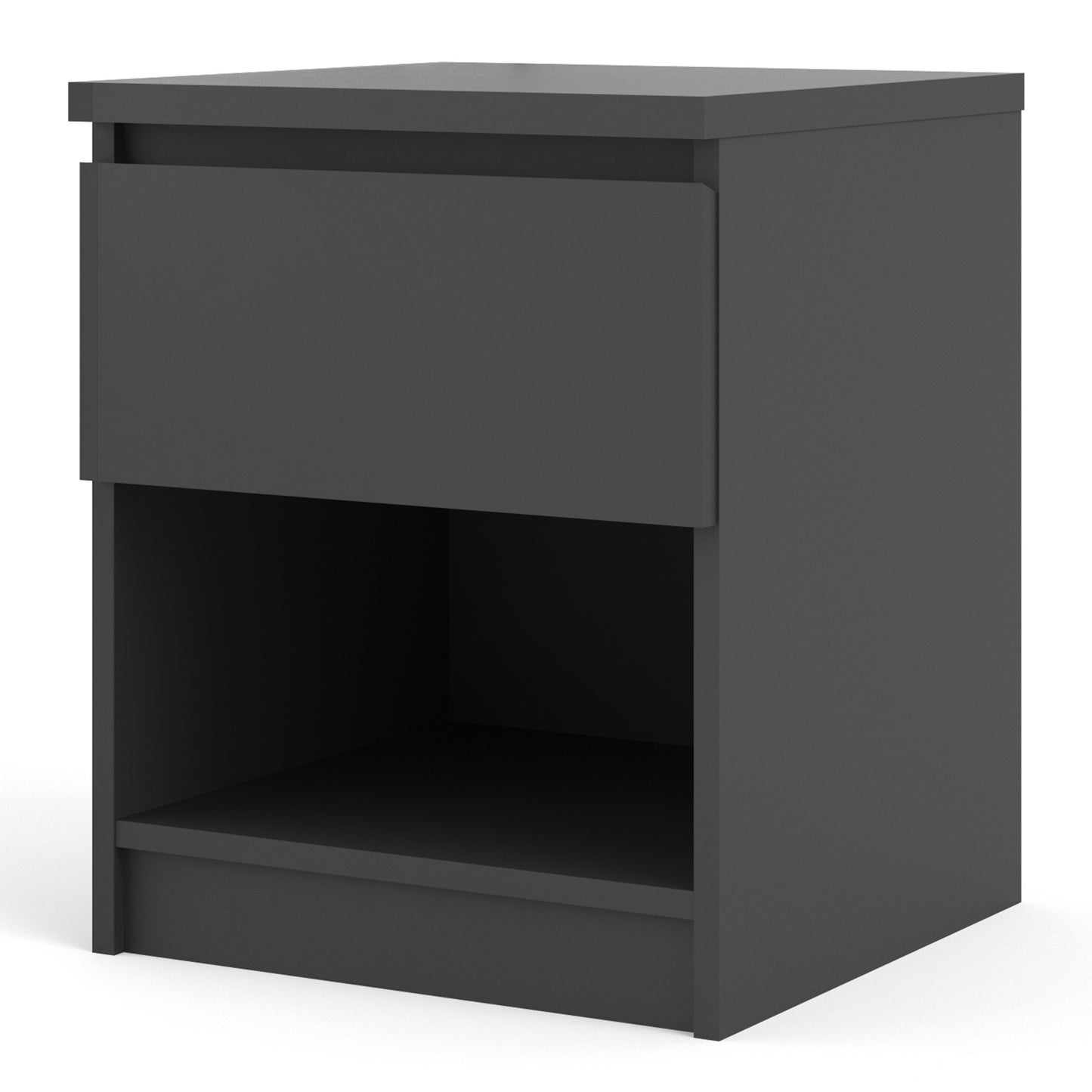 Naia  Bedside 1 Drawer 1 Shelf in Black Matt