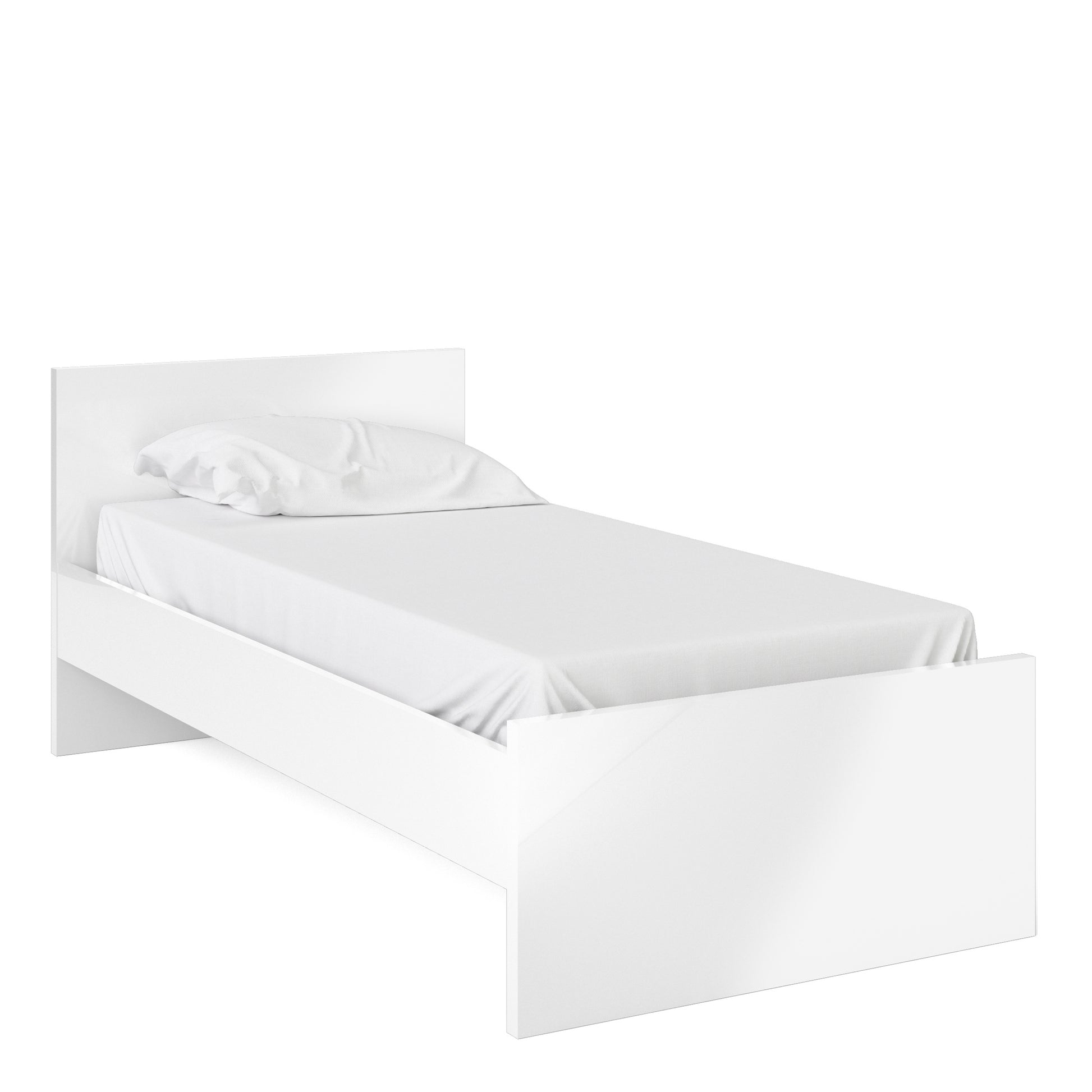 Naia  Single Bed 3ft (90 x 190) in White High Gloss