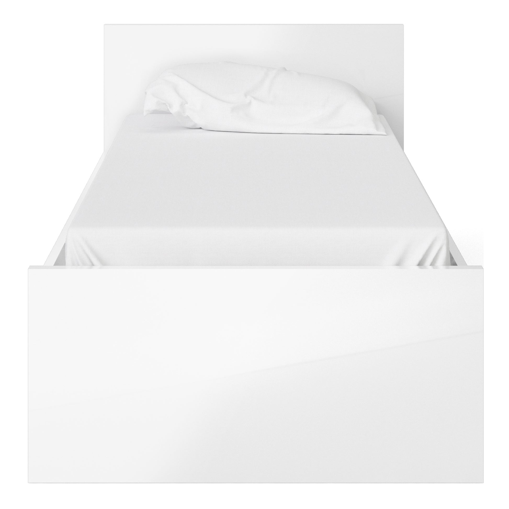 Naia  Single Bed 3ft (90 x 190) in White High Gloss