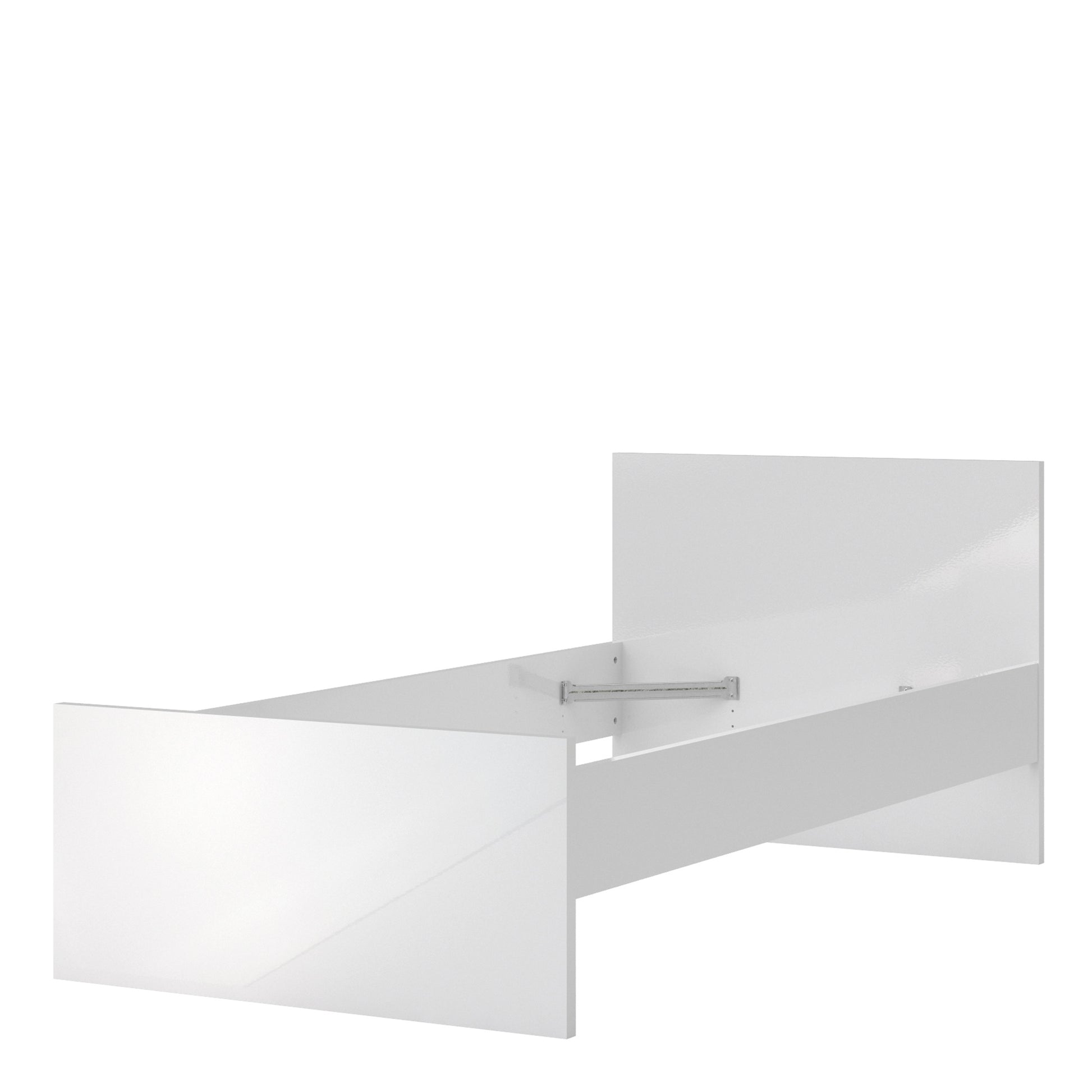 Naia  Single Bed 3ft (90 x 190) in White High Gloss